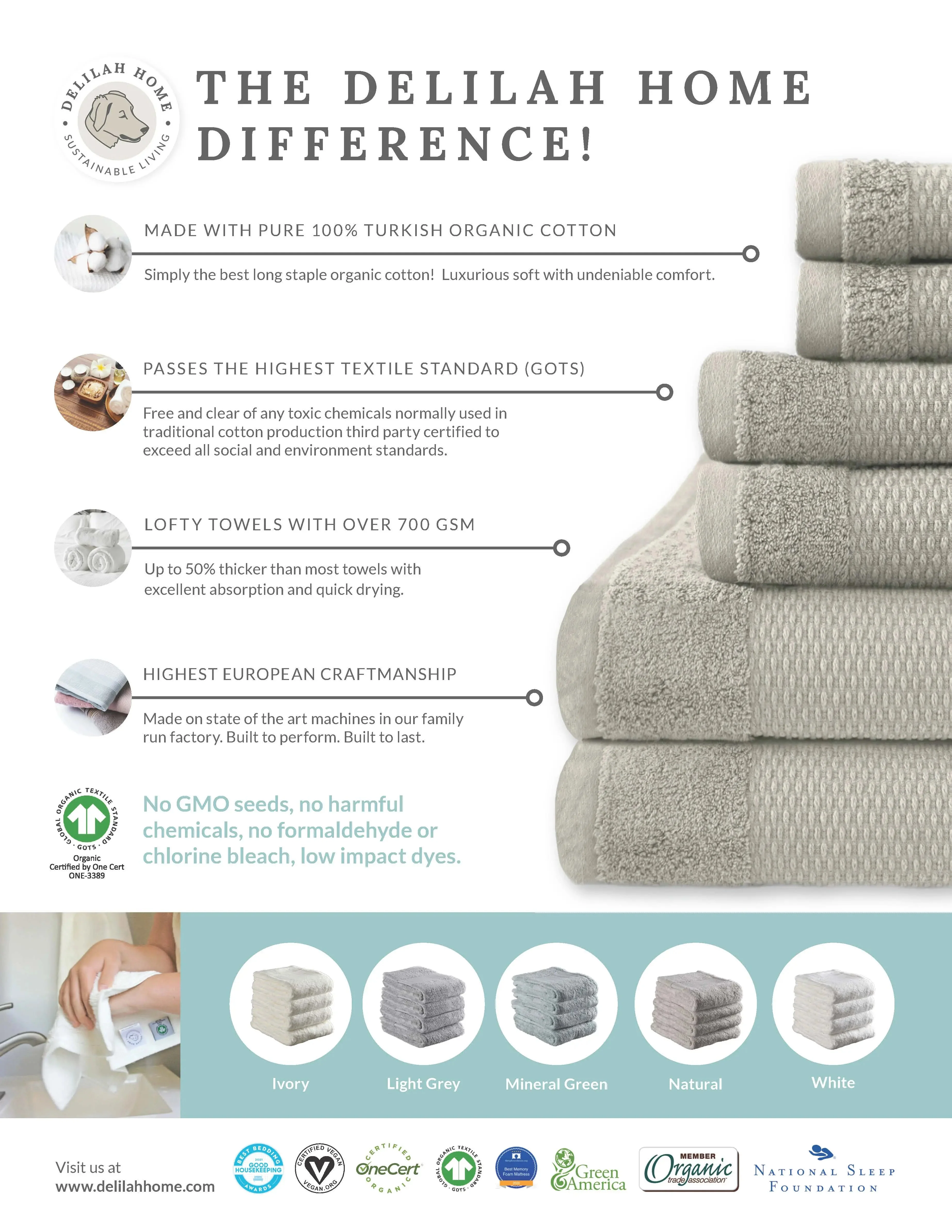 100% Organic Cotton Bath Towels Collection - Image 16