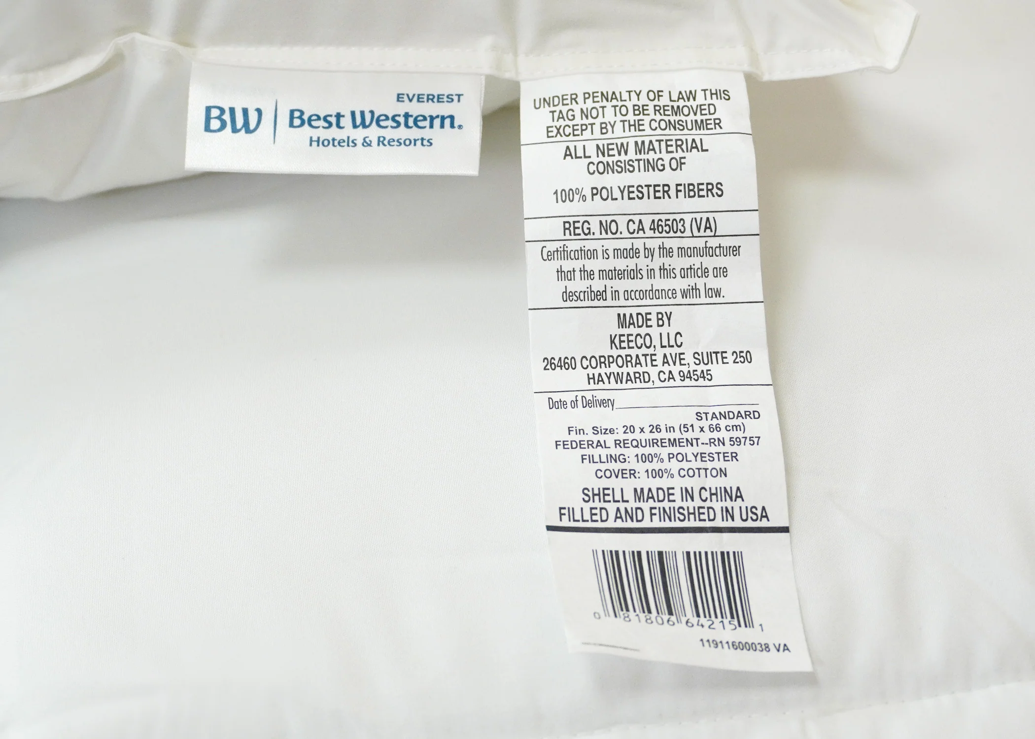 Best Western® Everest Pillow | Soft Polyester Pillow - Image 8