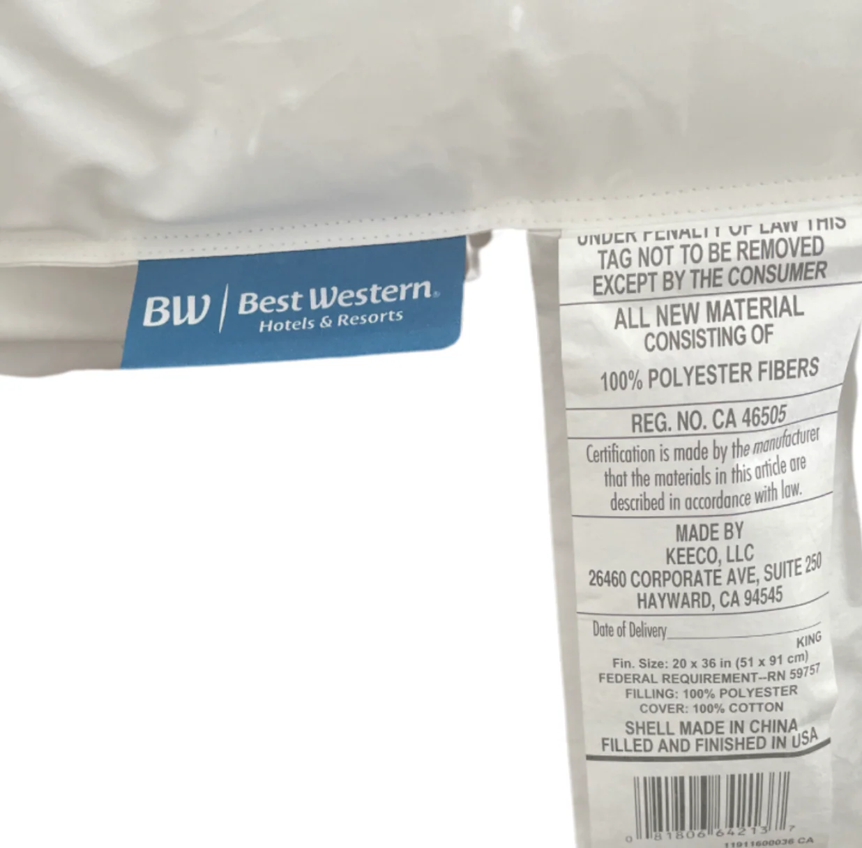 Best Western® Victoria Pillow | Firm Polyester Pillow - Image 3