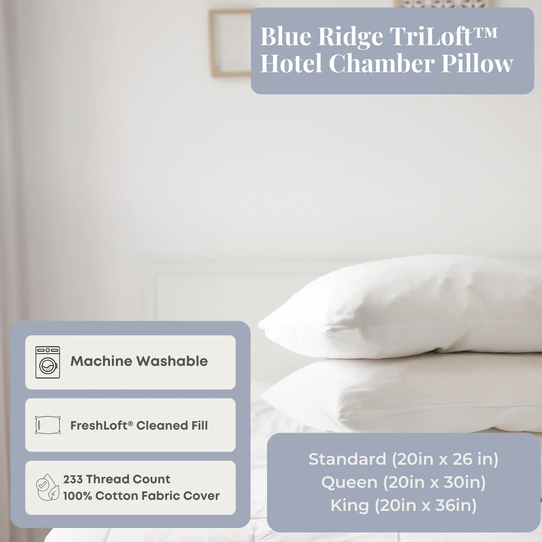 Blue Ridge TriLoft™ Hotel Chamber Pillow | All-Sleep-Positions - Image 3