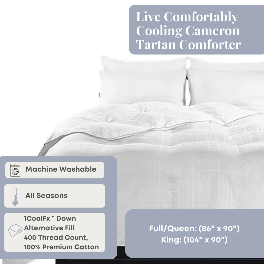 Live Comfortably Cooling Cameron Tartan Comforter - Image 4
