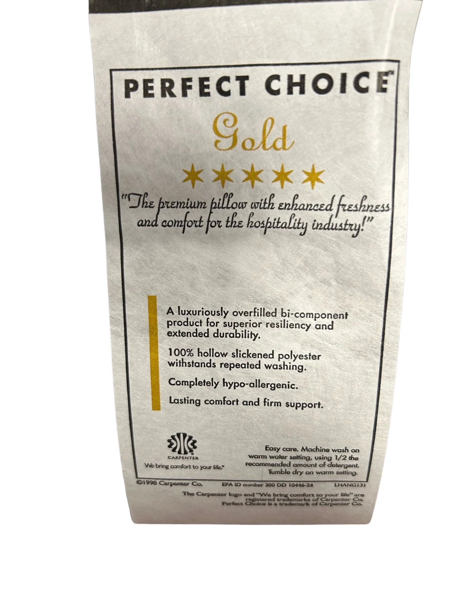 Perfect Choice™ Gold Pillow by Carpenter Co. | Made in USA - Image 4