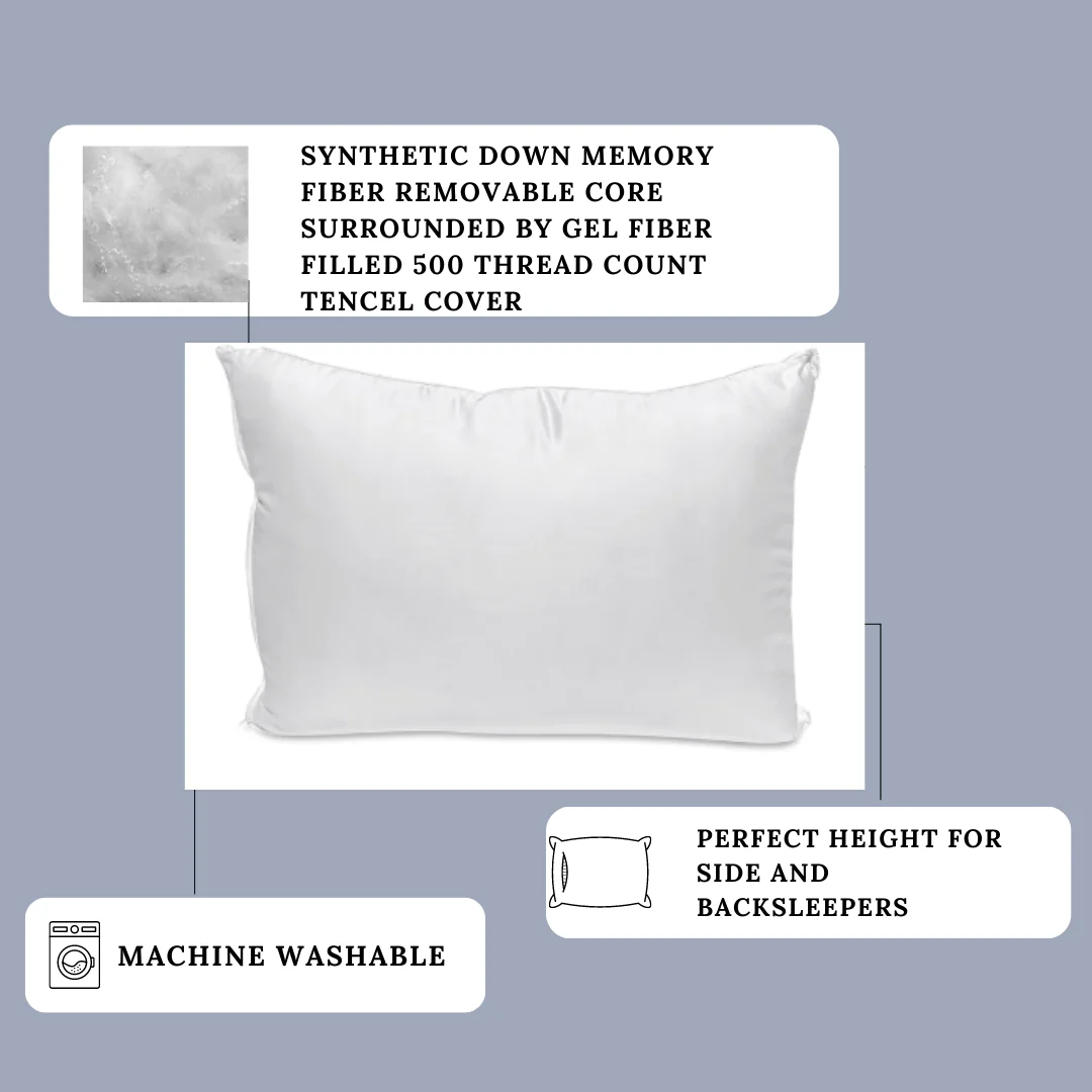 Carpenter Co. Dual Layered Comfort Pillow | Medium Support - Image 7