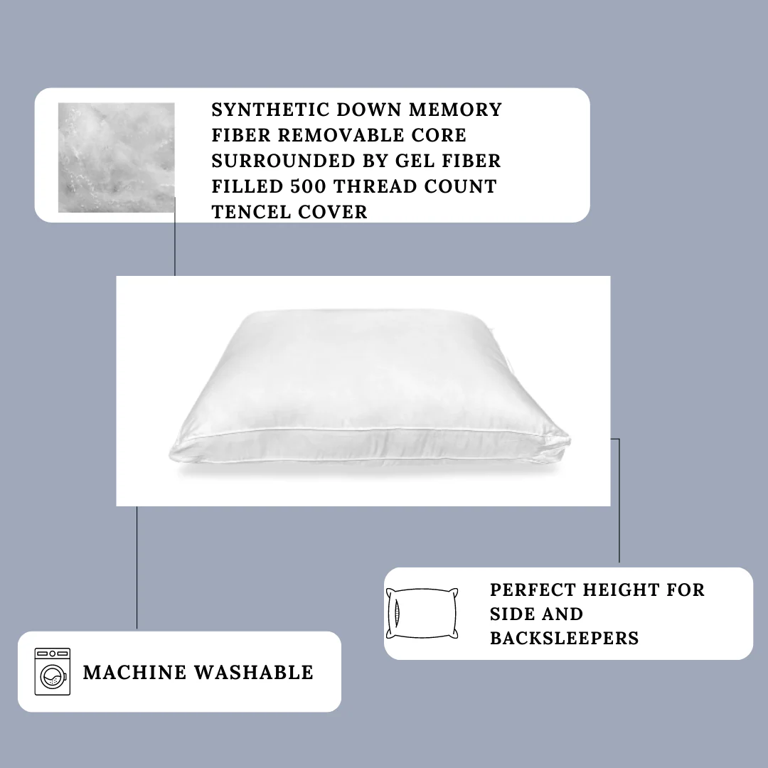 Carpenter Co. Dual Layered Comfort Pillow | Extra-Firm Support - Image 6