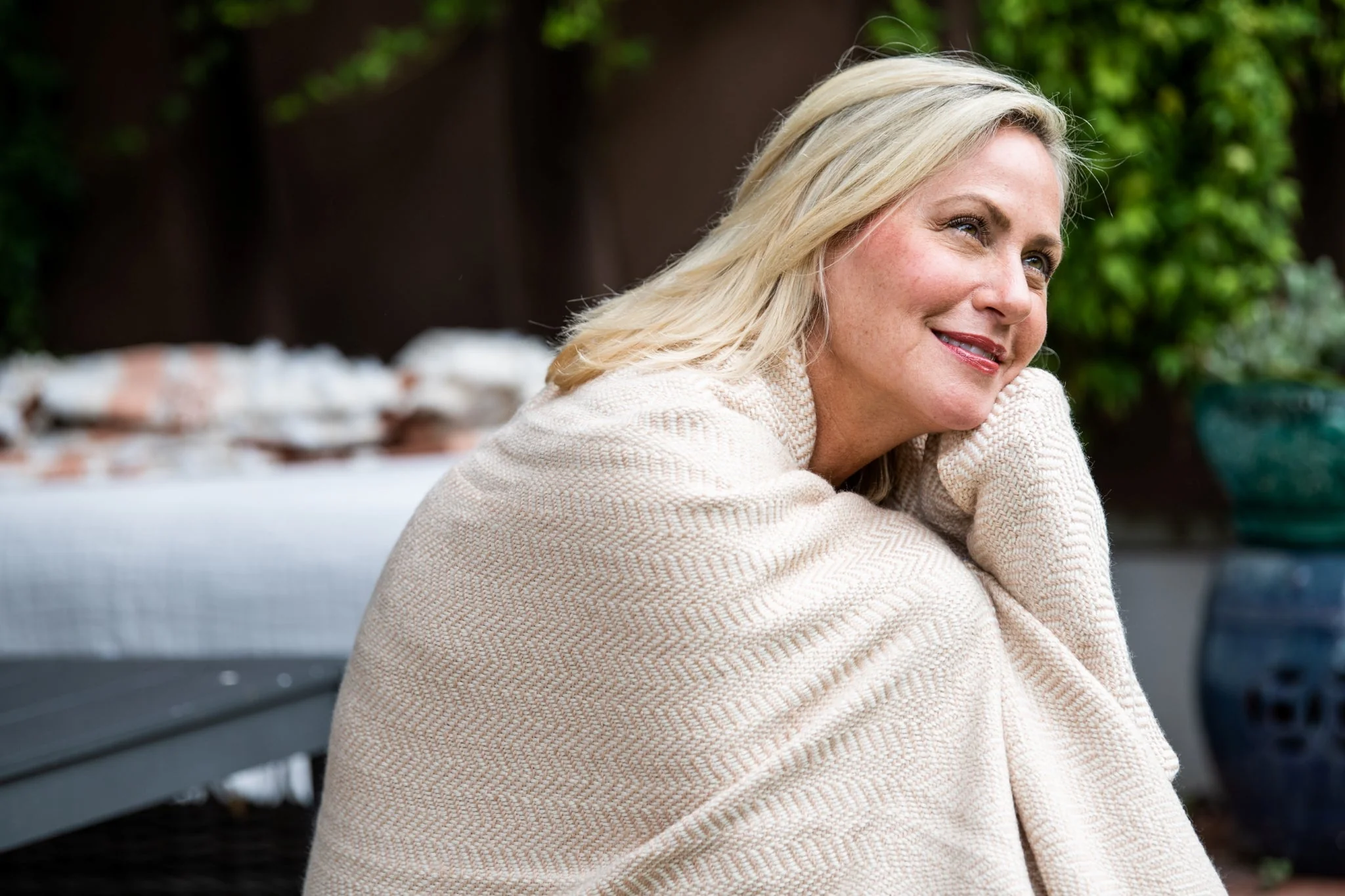 Wool Throw Blanket Made in USA, Soft Chevron Weave, Natural Climate Beneficial Wool - Image 13