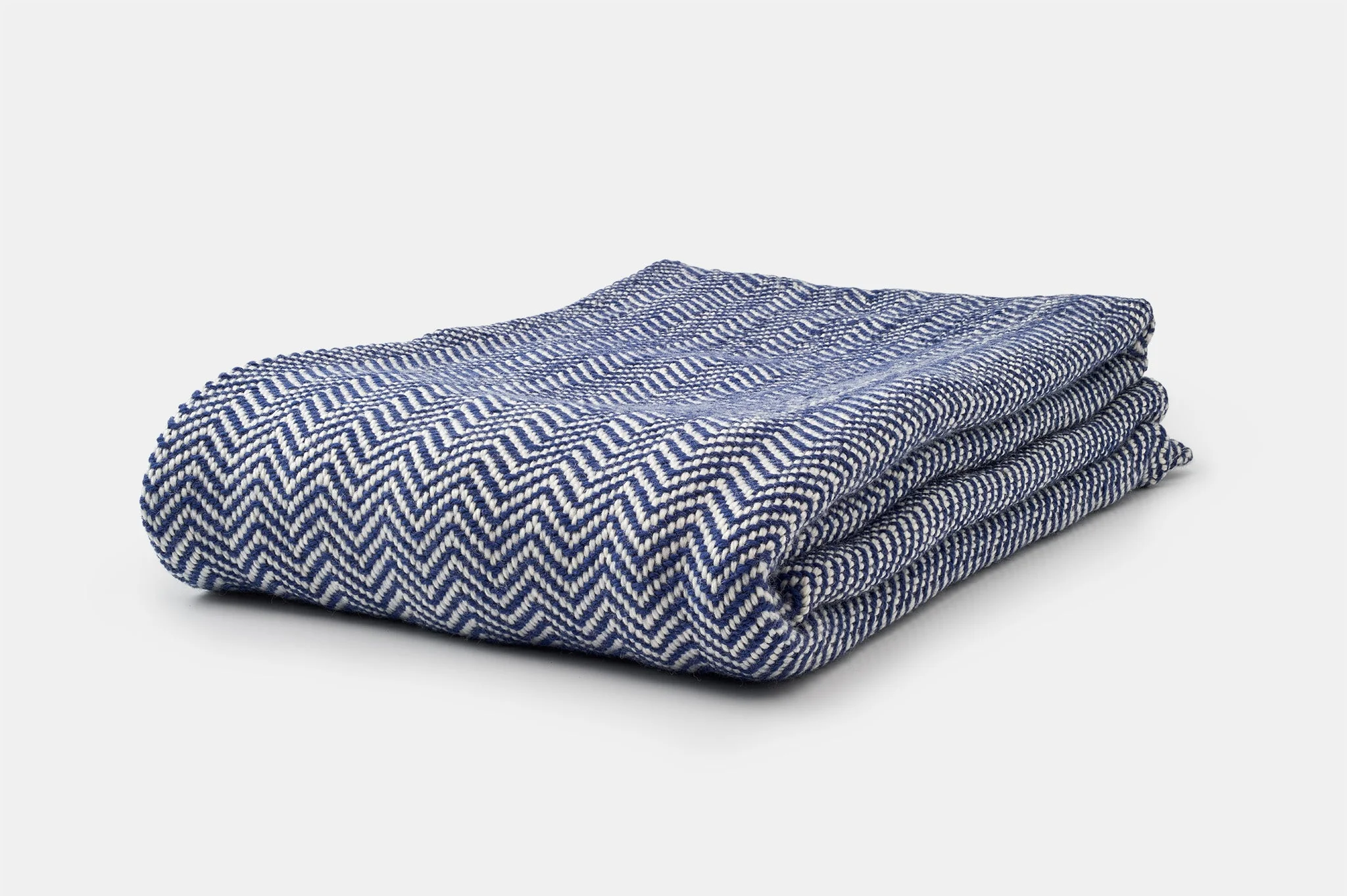 Wool Throw Blanket Made in USA, Soft Chevron Weave, Natural Climate Beneficial Wool - Image 5