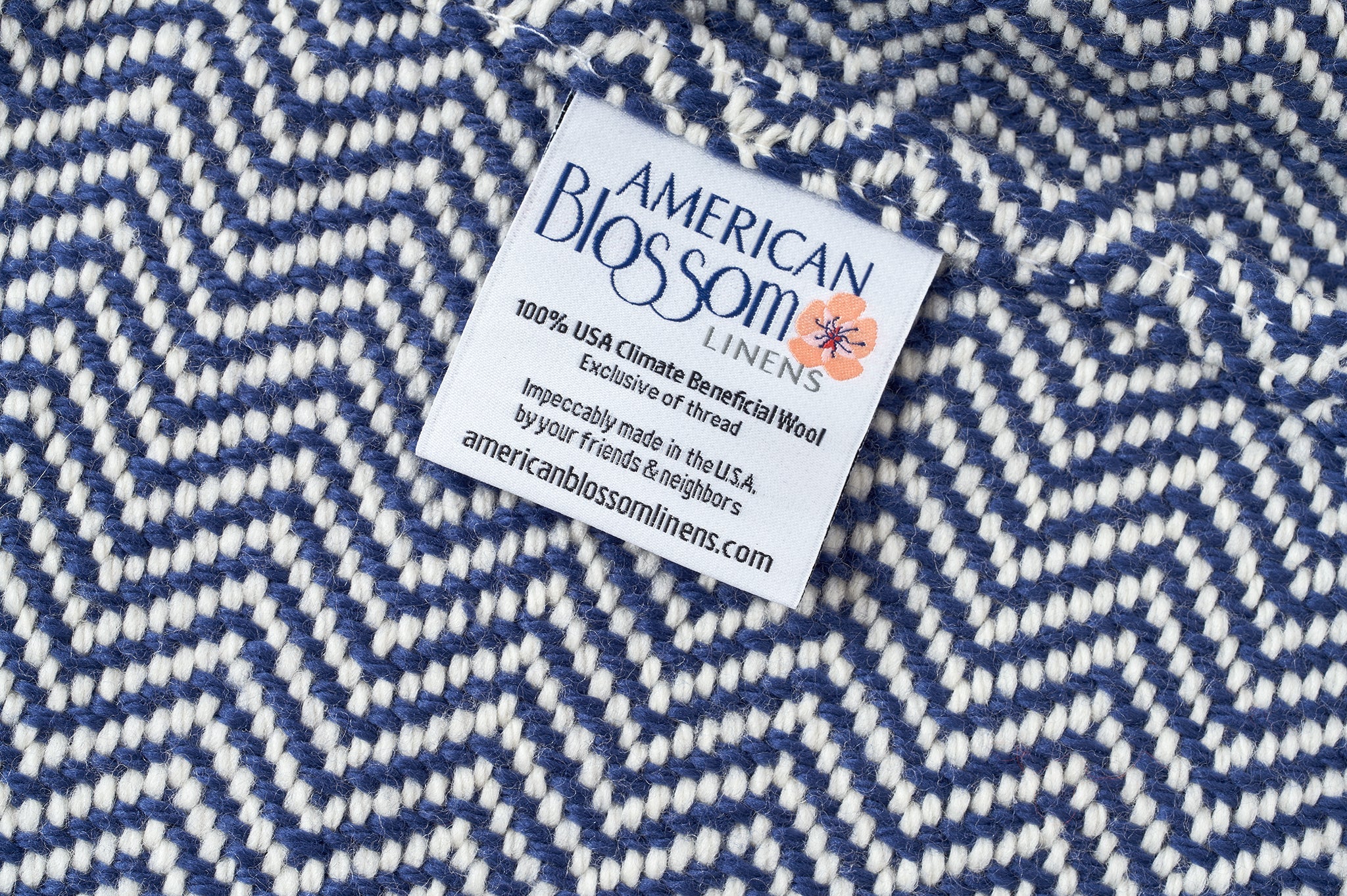 Wool Throw Blanket Made in USA, Soft Chevron Weave, Natural Climate Beneficial Wool - Image 6