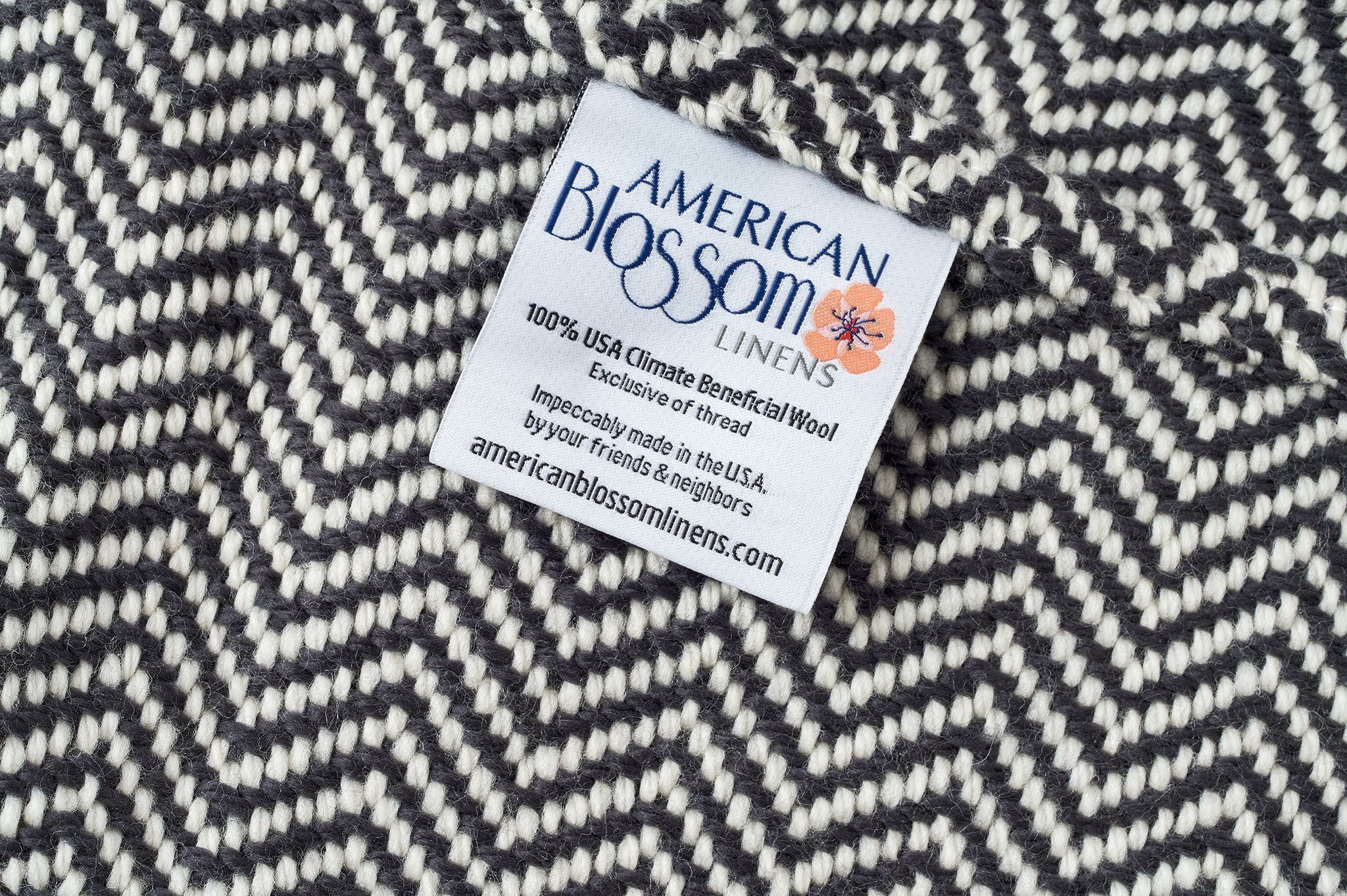 Wool Throw Blanket Made in USA, Soft Chevron Weave, Natural Climate Beneficial Wool - Image 7