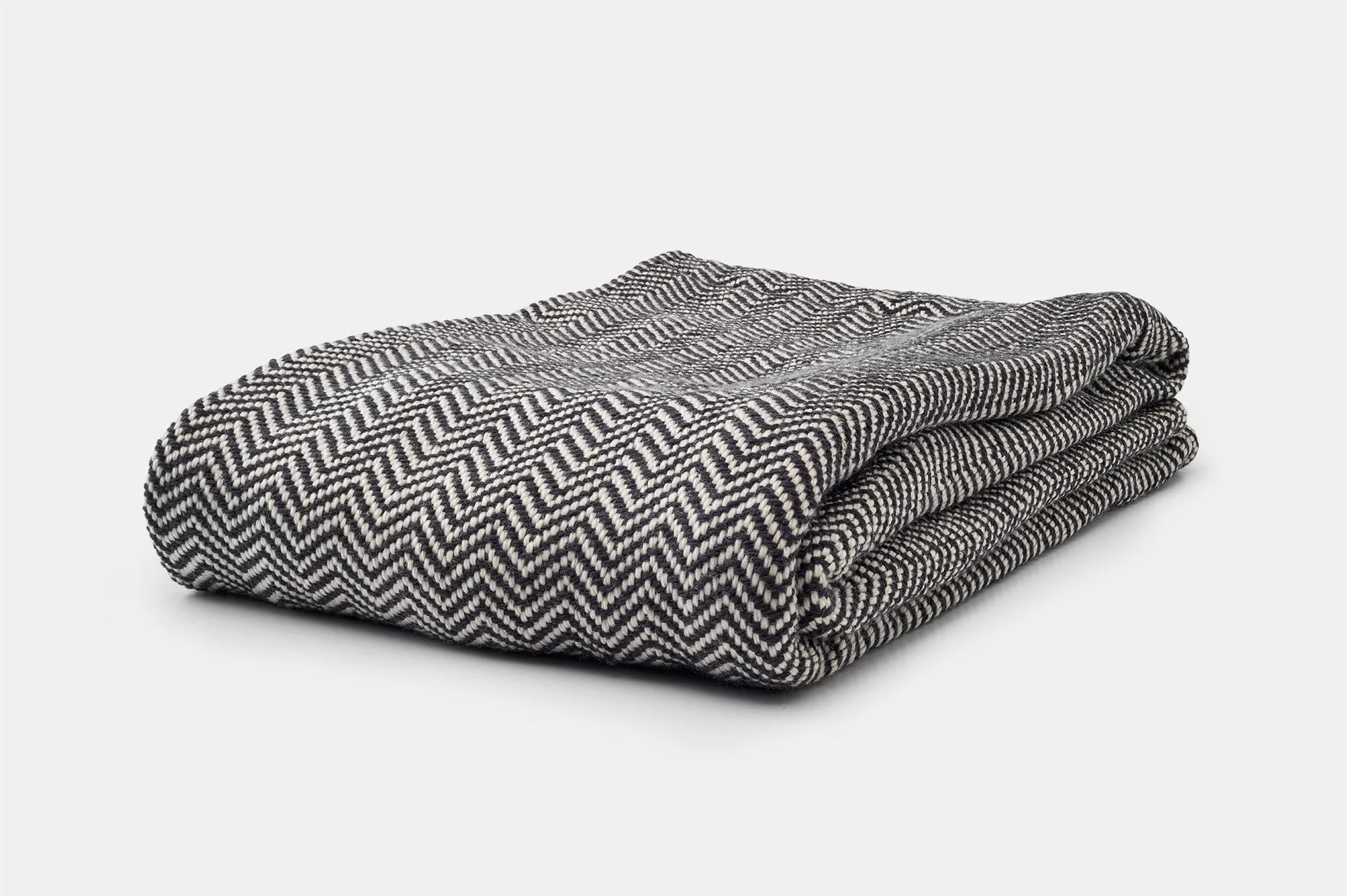 Wool Throw Blanket Made in USA, Soft Chevron Weave, Natural Climate Beneficial Wool - Image 8