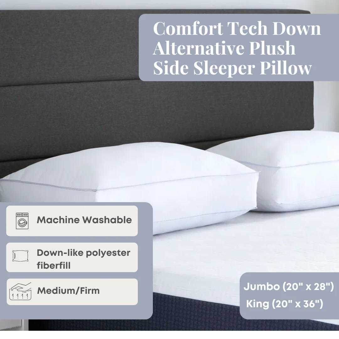 Comfort Tech Down Alternative Plush Side Sleeper Pillow - Image 6