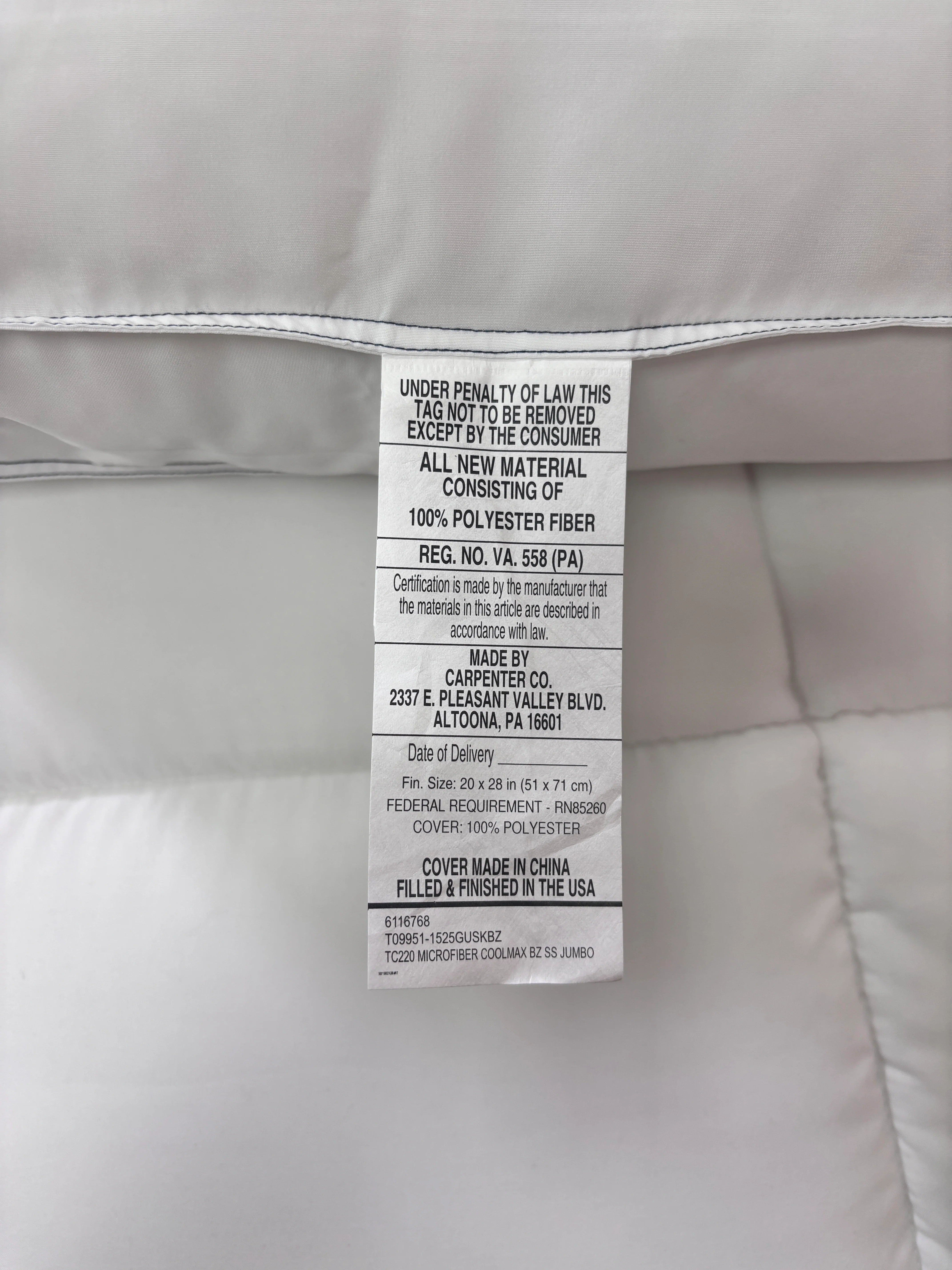 Comfort Tech Down Alternative Plush Side Sleeper Pillow - Image 7
