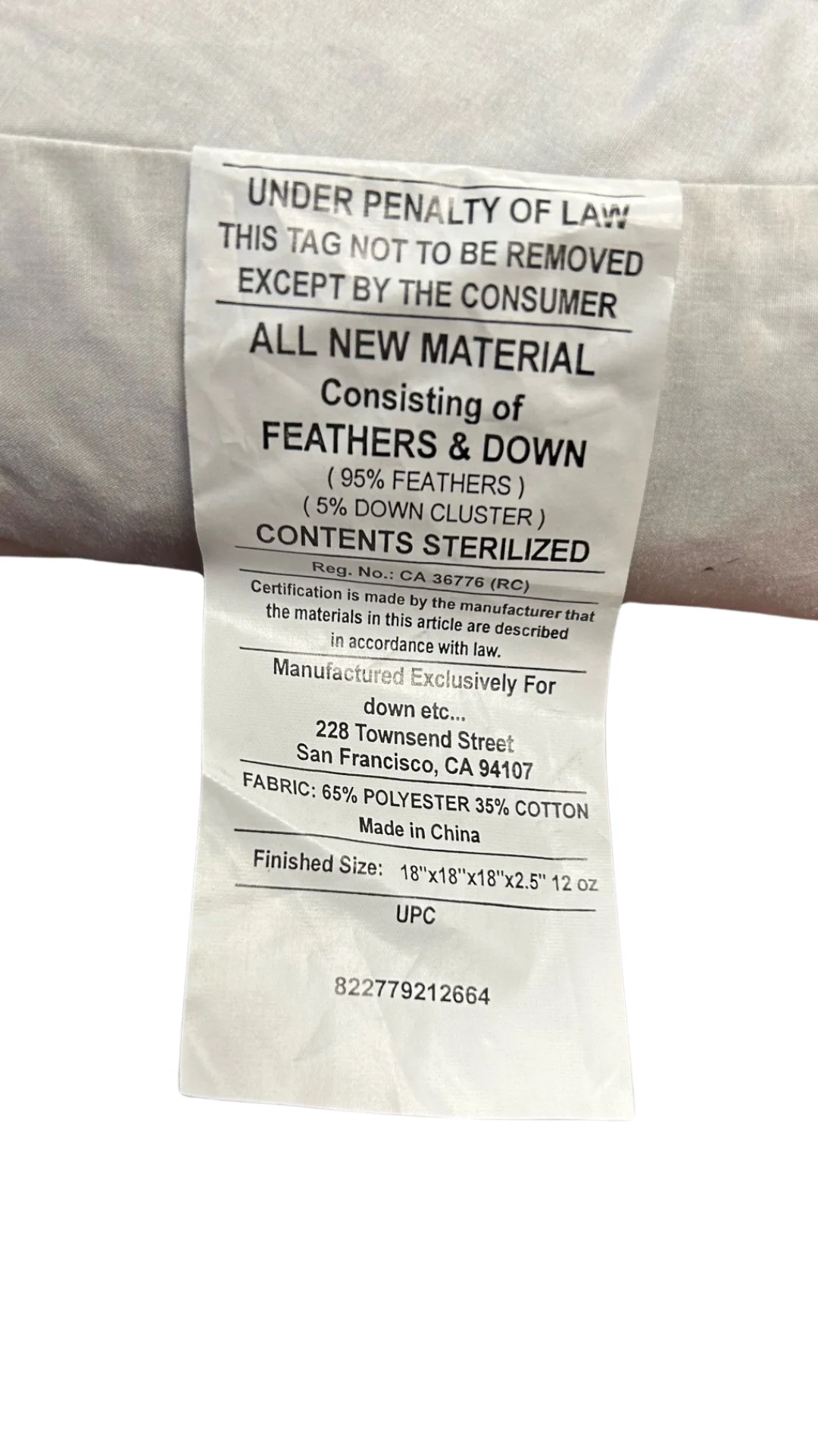 Down Etc. Decorative Pillow Insert | Triangle - Image 3