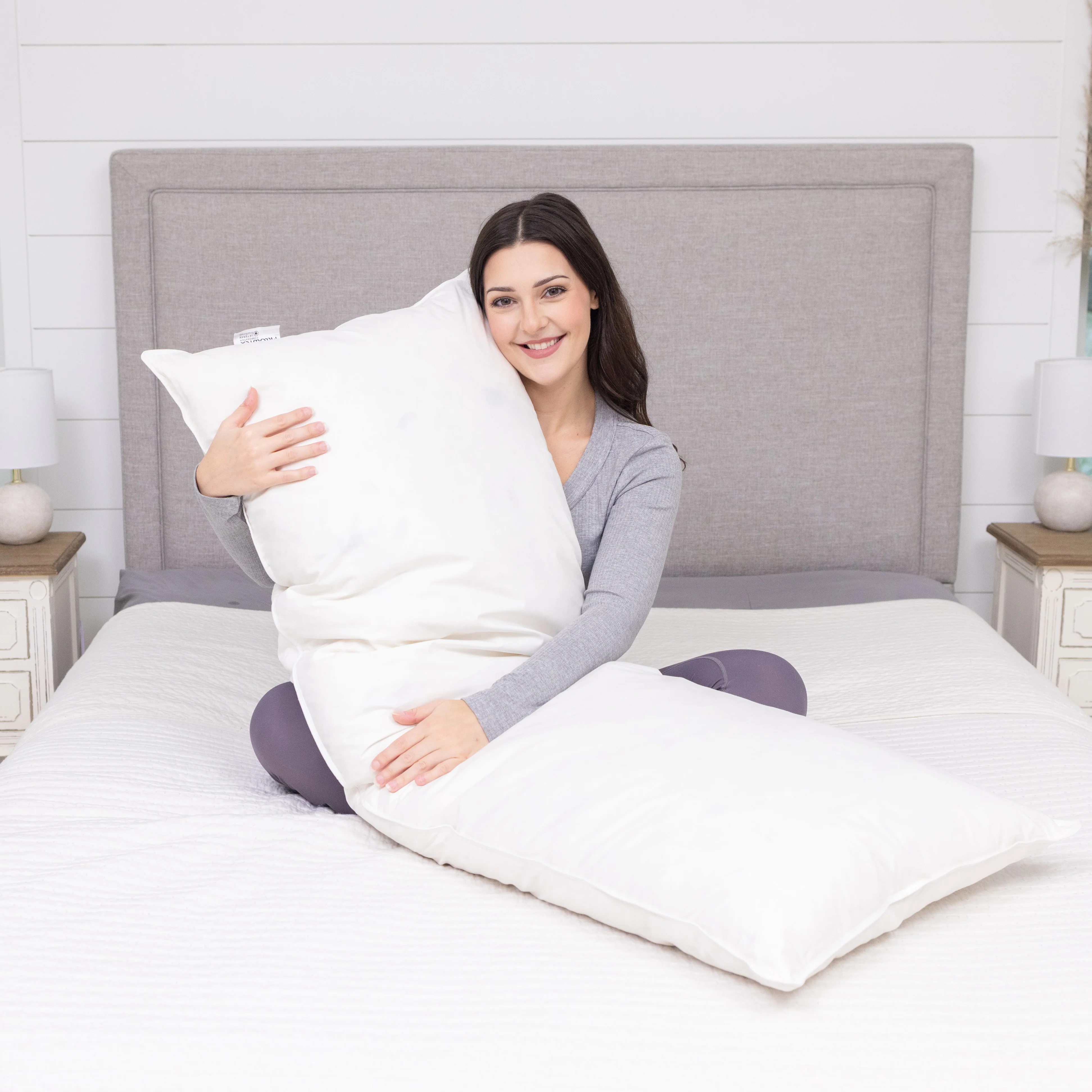 Pillowtex White Goose Feather and Down Body Pillow - Image 2