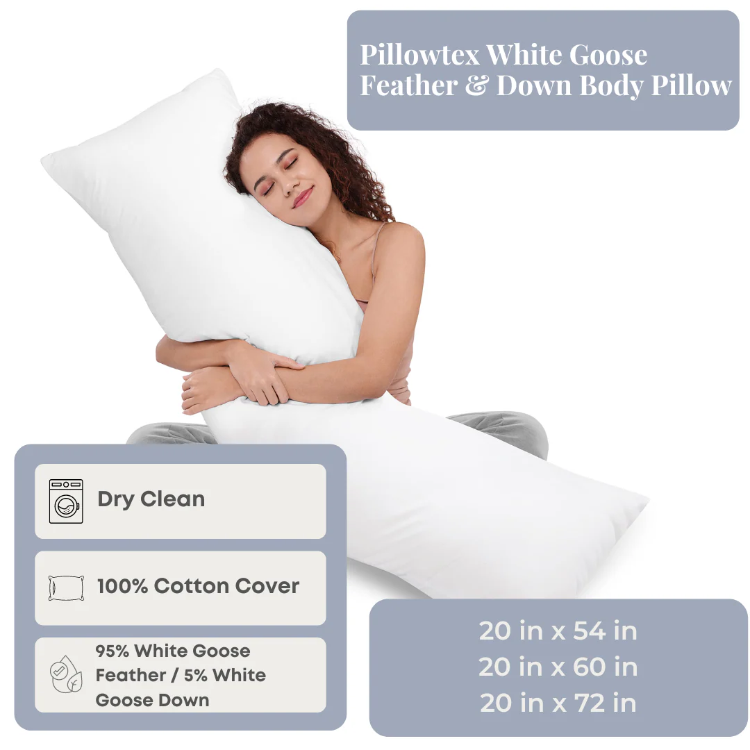 Pillowtex White Goose Feather and Down Body Pillow - Image 4