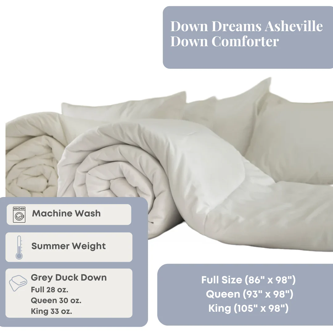 Down Dreams Asheville Down Comforter | Baffle Box Design, Lightweight - Image 4