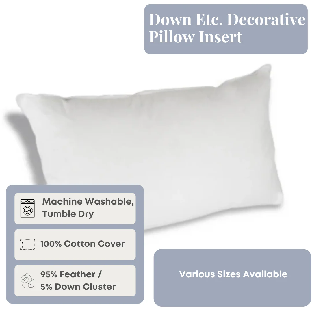 Down Etc. Decorative Pillow Insert | Rectangle - Image 2