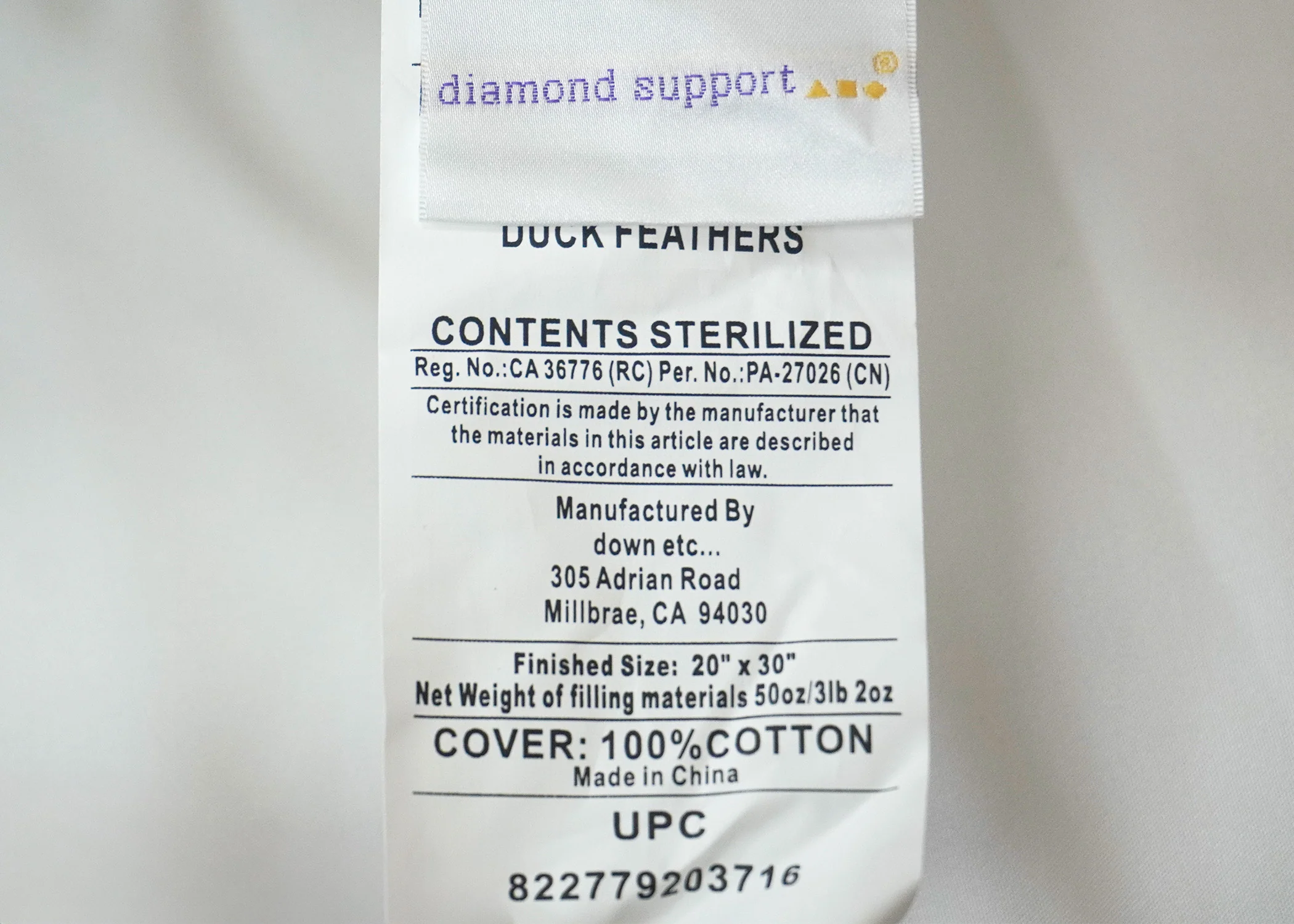 Down Etc. Diamond Support Feather & Down Pillow | Medium-Firm - Image 10