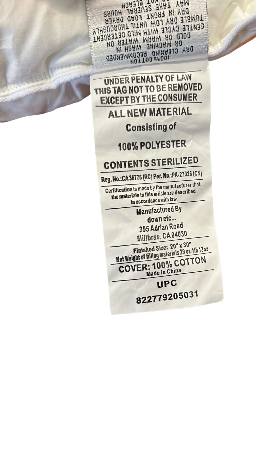 Down Etc. Fairfax Firm Polyester Pillow - Image 3