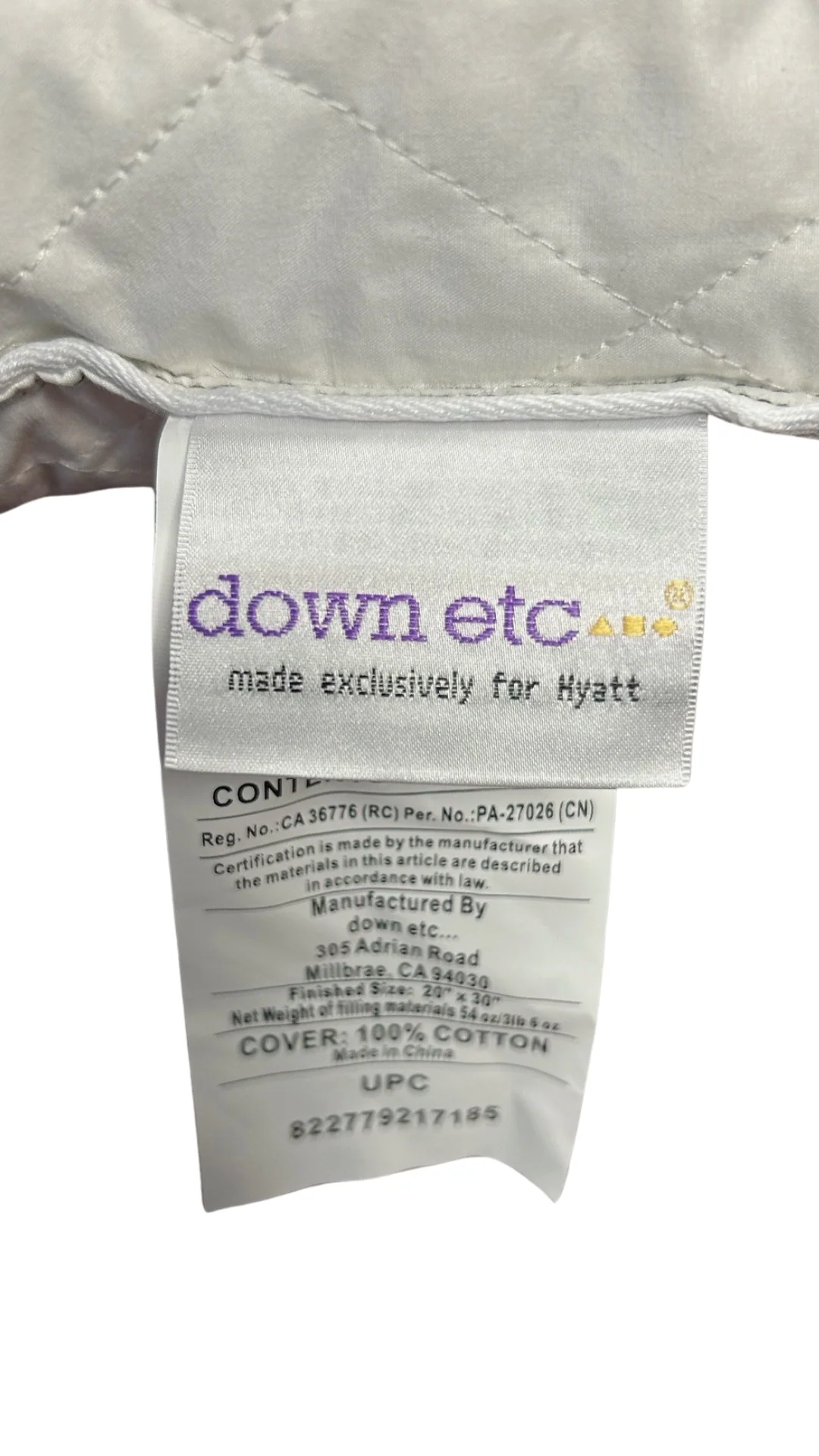 Down Etc. Diamond Support Feather & Down Pillow | Extra-Firm - Image 3