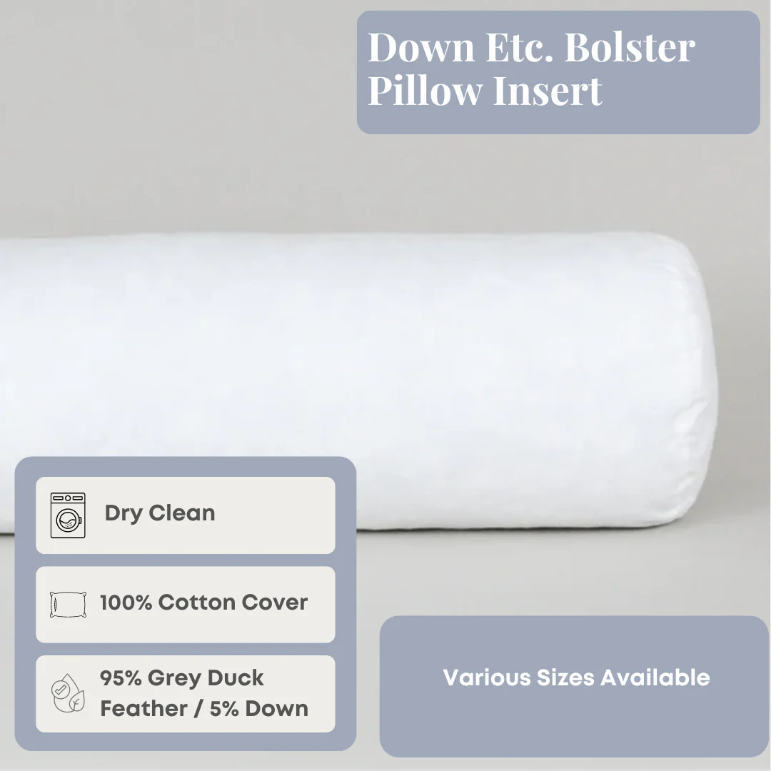 Down Etc. Bolster Pillow Insert | Duck Feather - Image 2