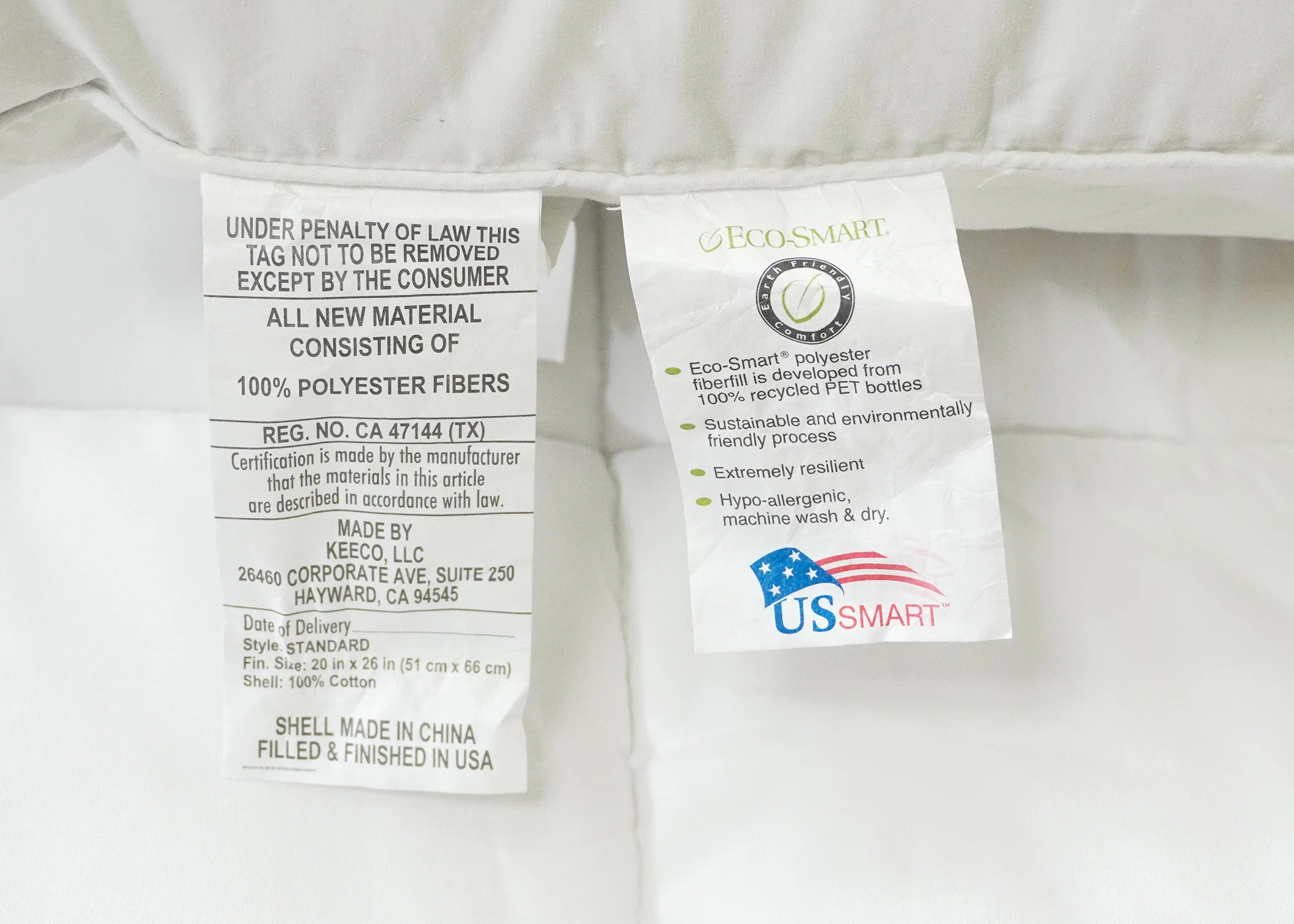 Eco-Smart Down Alternative Pillow | Made in USA - Image 10