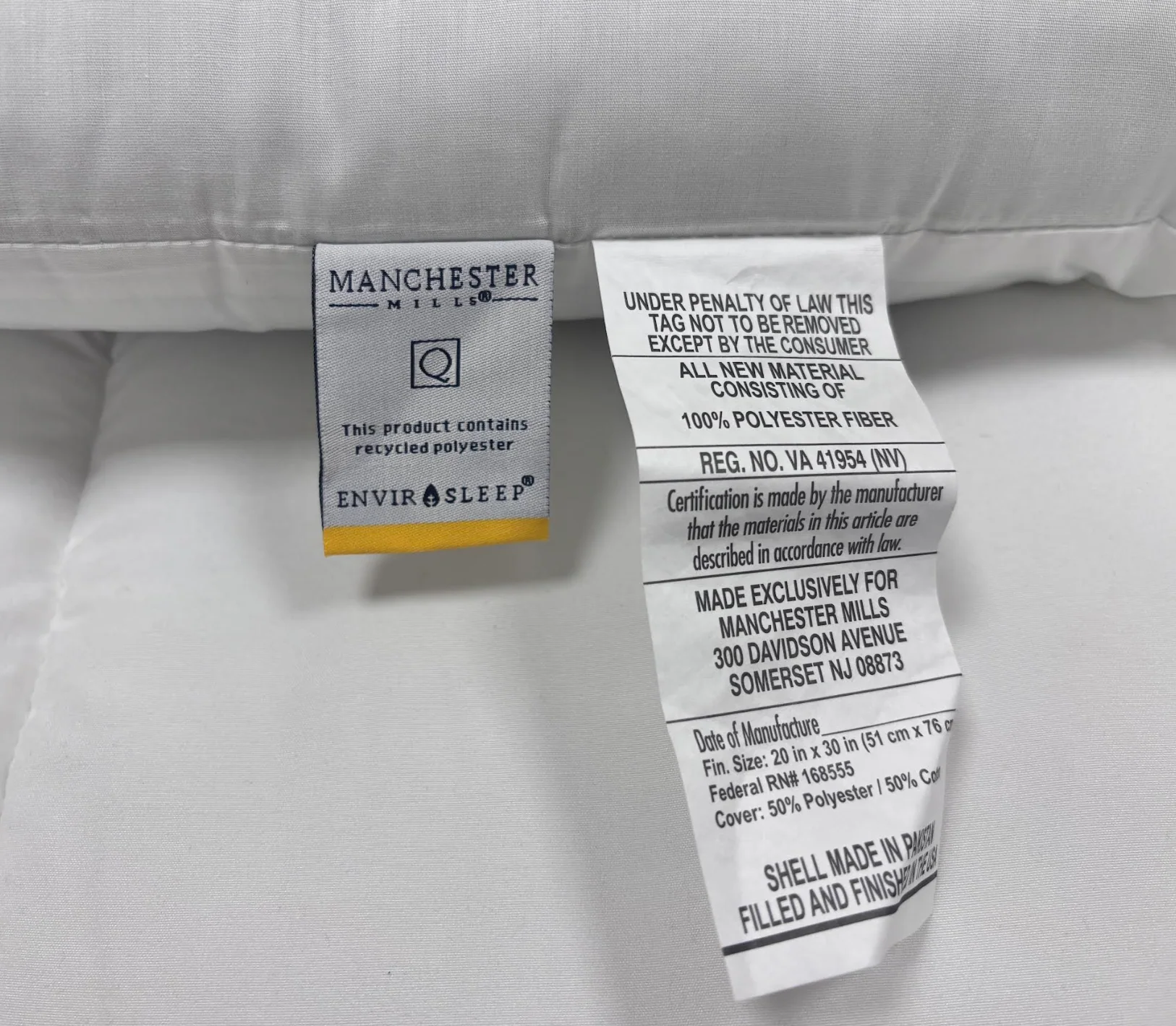 Envirosleep Platinum Garneted Polyester Fiber Fill Pillow - Image 4