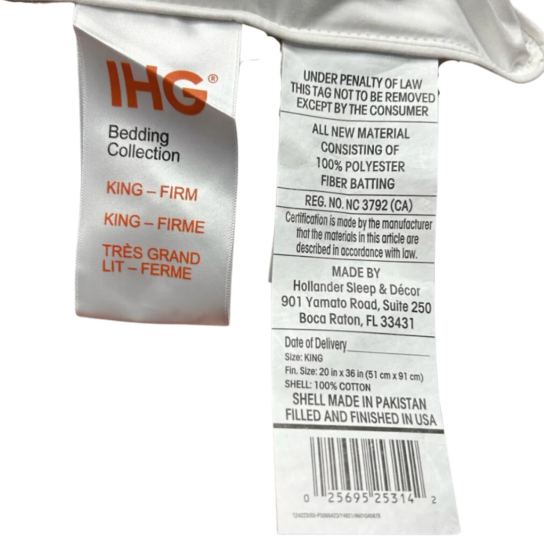 Holiday Inn® Polyester Pillow | Firm Support - Image 5