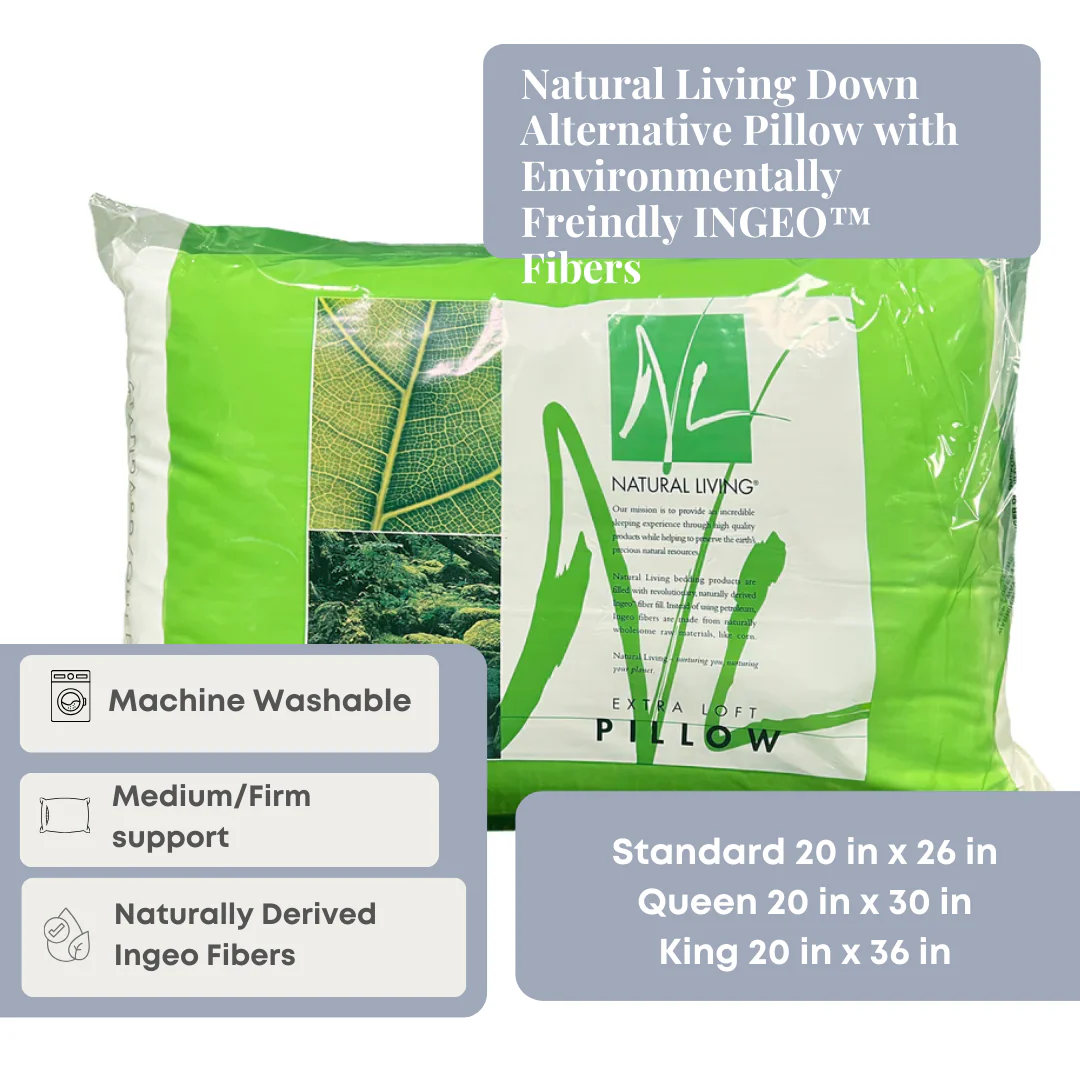Natural Living Down Alternative Pillow with Environmentally Freindly INGEO™ Fibers - Image 6