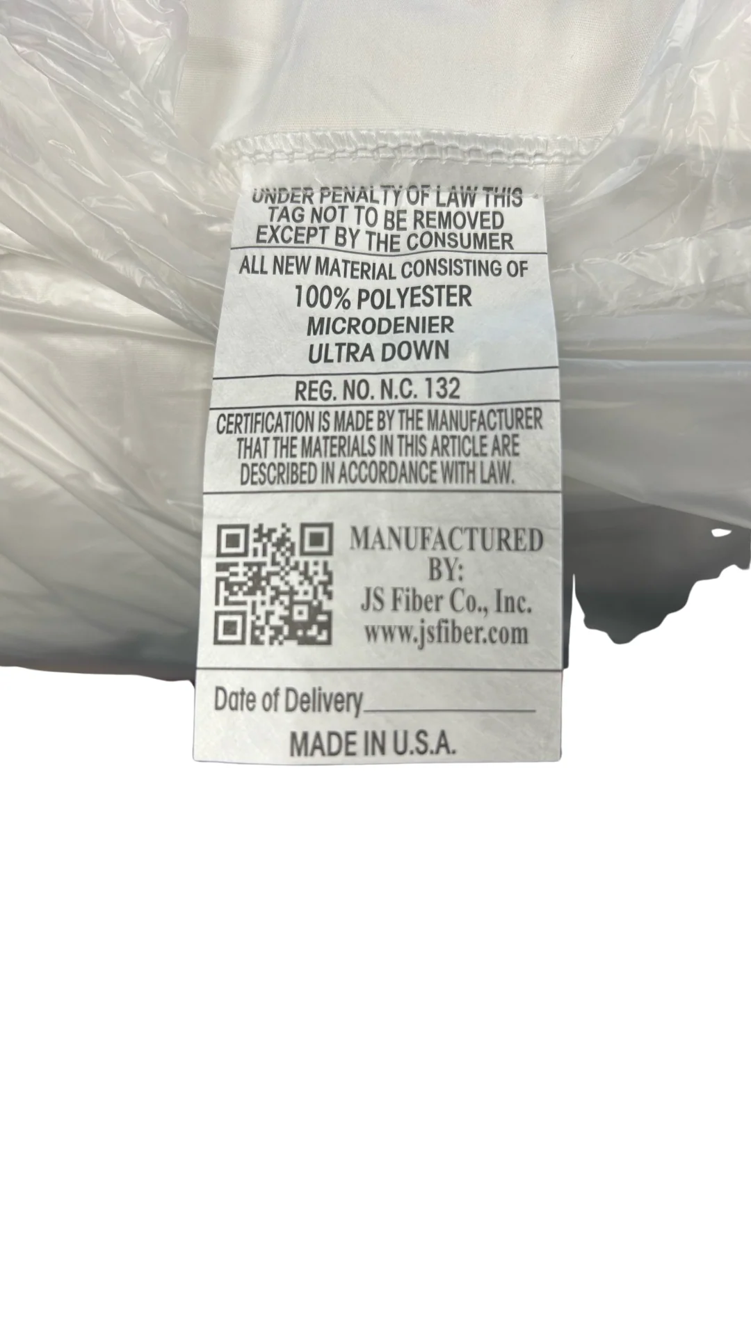 JS Fiber "Ultra Down" Polyester Pillow | Soft - Image 3