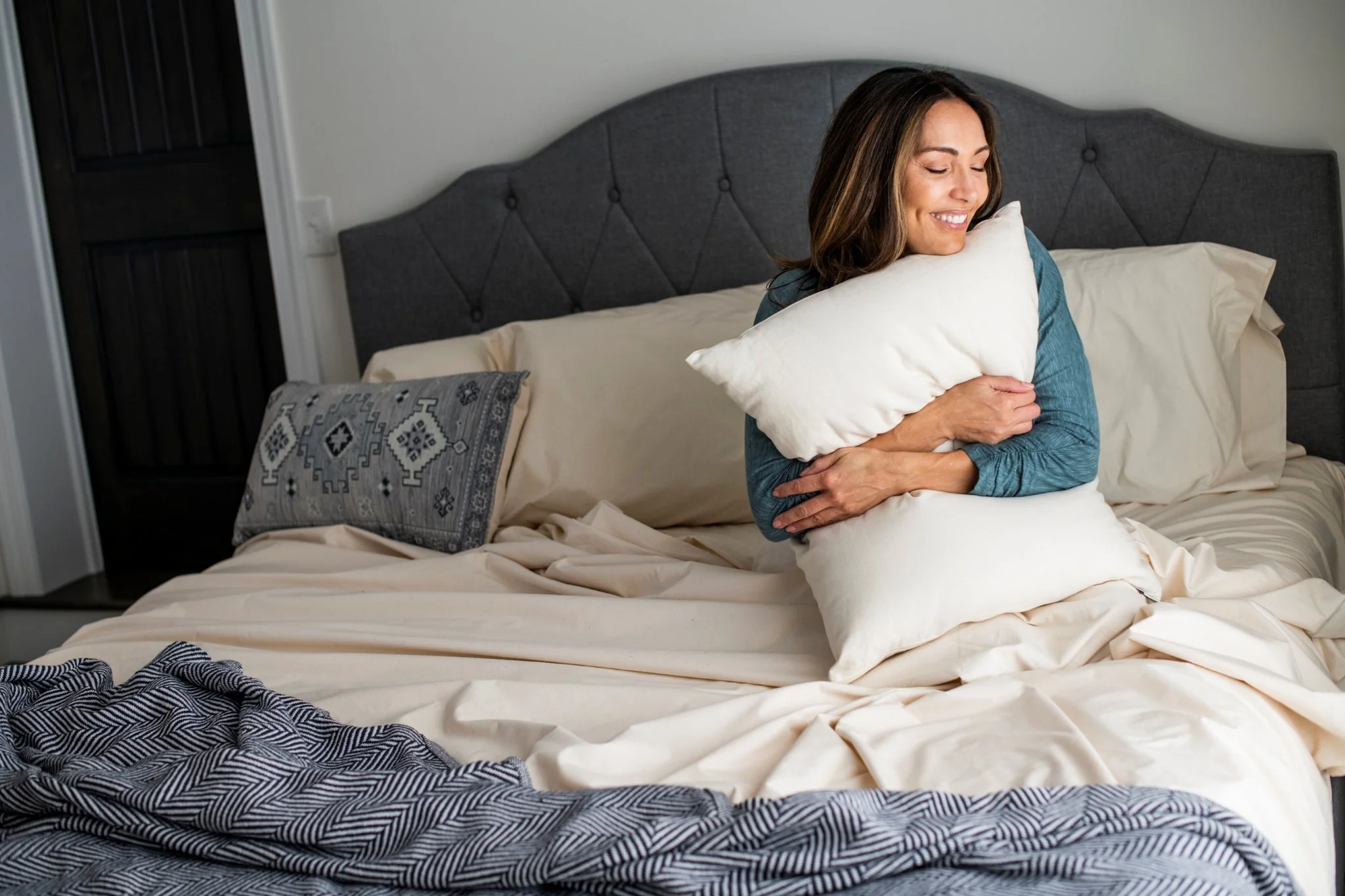 American Made Wool Filled Pillow – Organic Cotton, Adjustable Firmness - Image 6