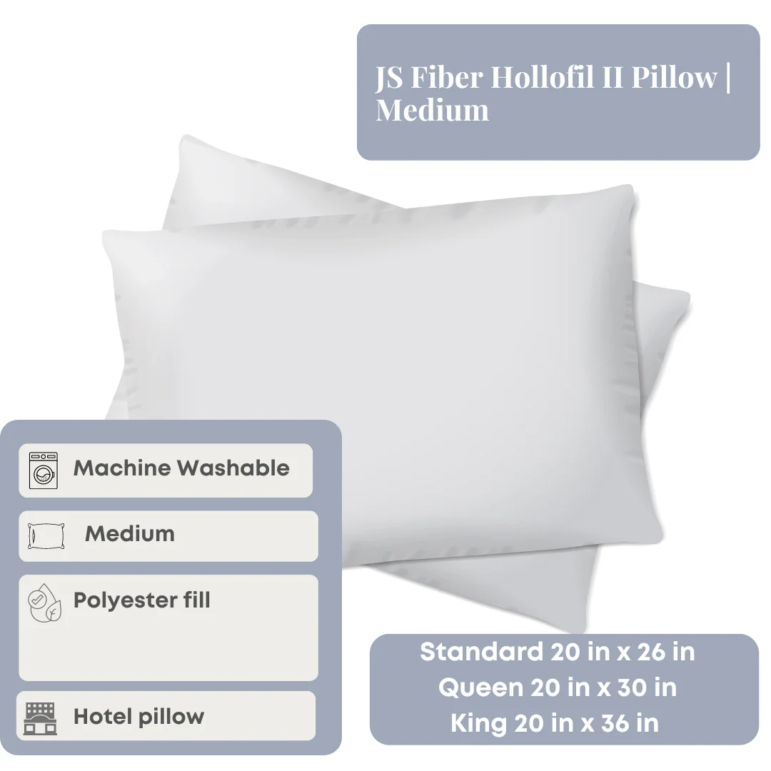 JS Fiber Hollofil II Pillow | Medium - Image 10