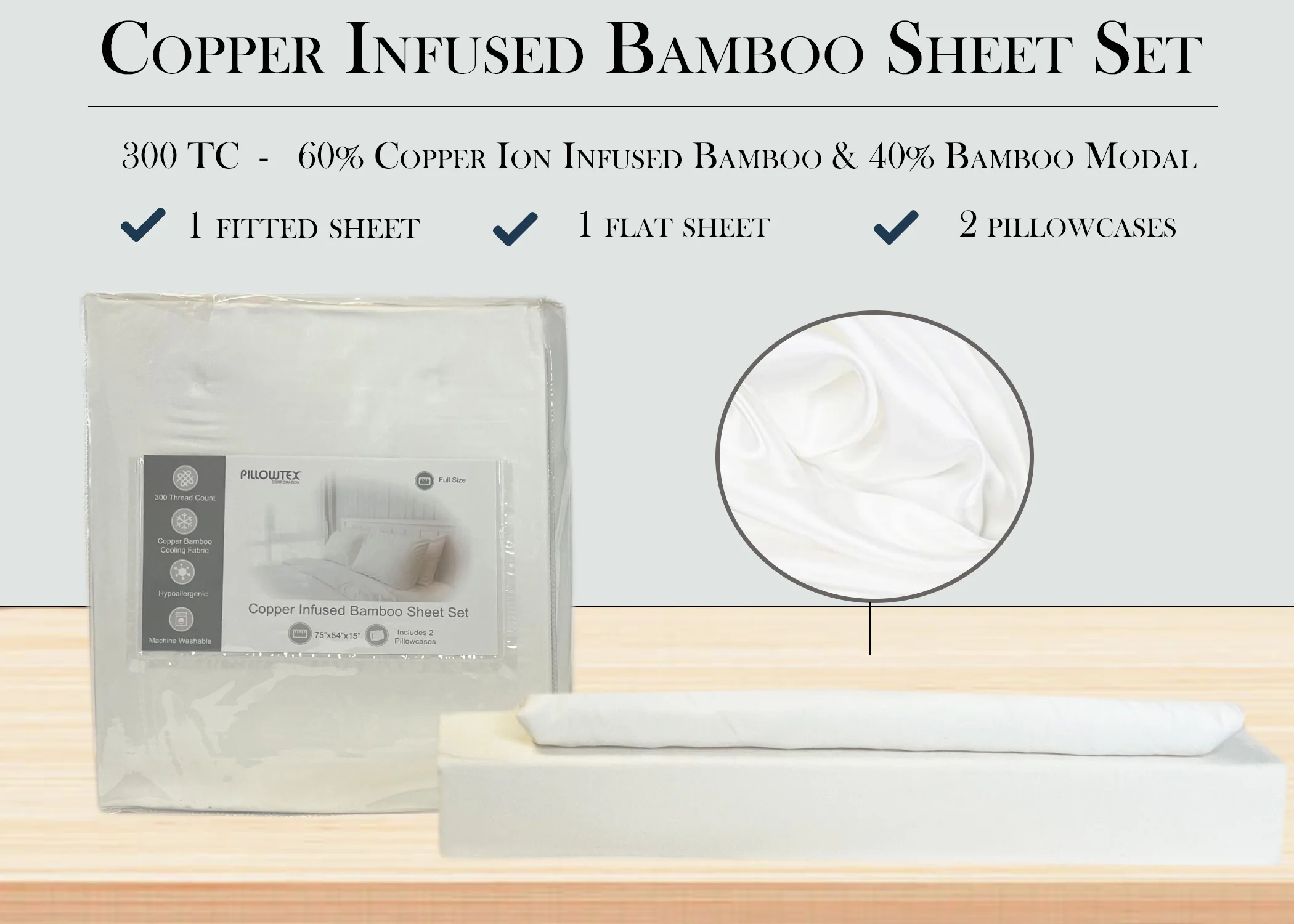 Pillowtex Copper Infused Bamboo Sheet Set | Antimicrobial, Cooling, and Breathable - Image 13