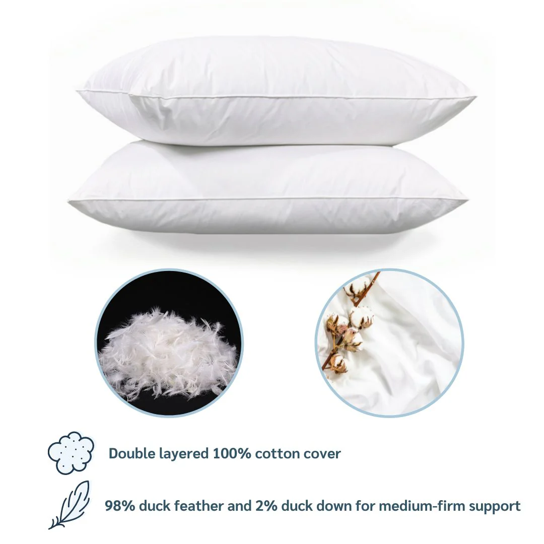 Pillowtex Hotel Feather and Down Pillow Set (Includes 2 Pillows) - Image 12