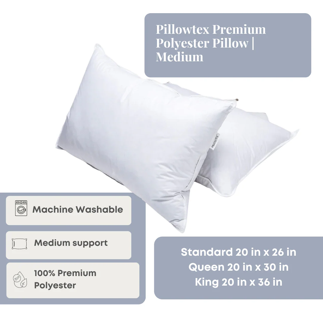 Pillowtex Premium Polyester Pillow | Medium - Image 2