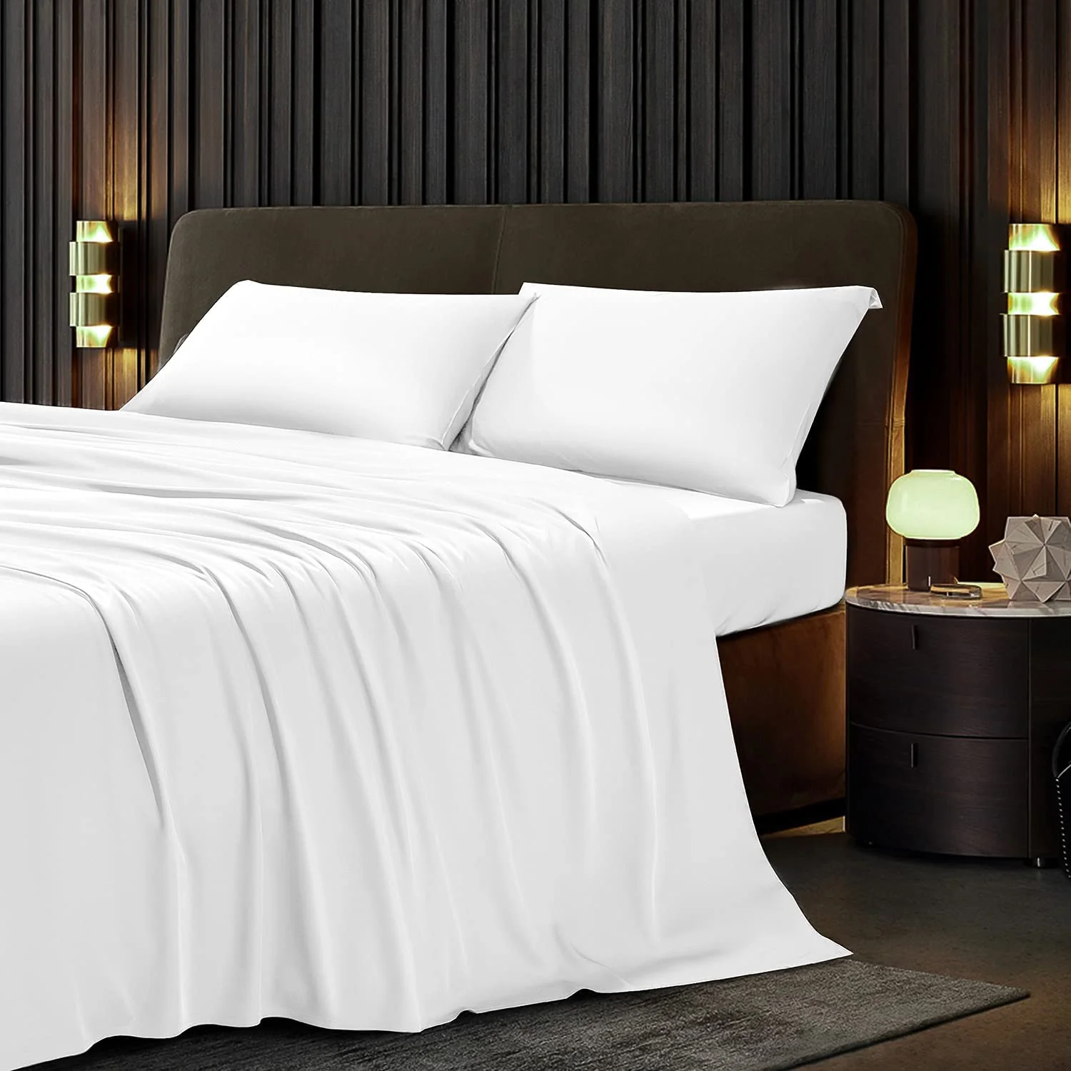 Final Sale: Protect-A-Bed Naturals Collection Tencel Sheet Set | White Cal King - Image 2