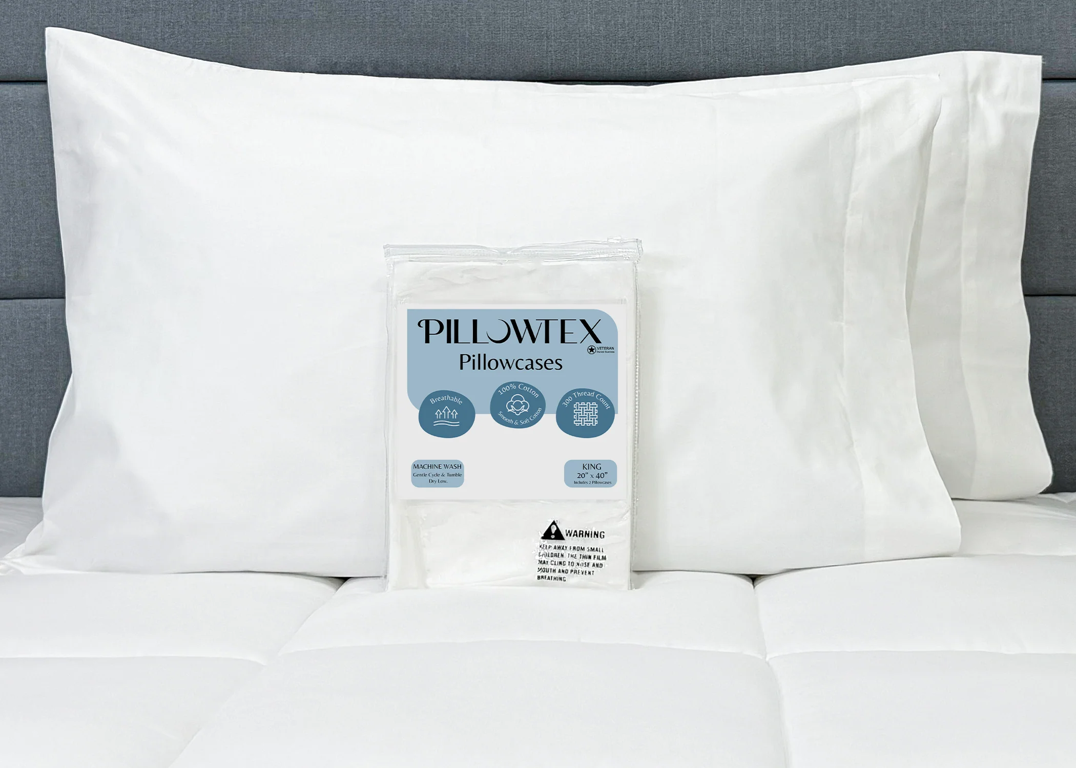 Pillowtex Cotton Pillowcase Set (Includes 2 Pillowcases) - Image 7