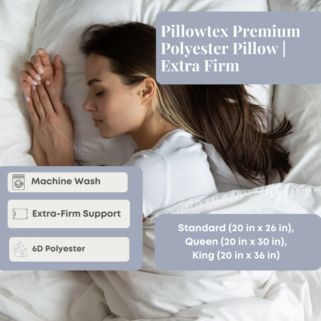Pillowtex Premium Polyester Pillow | Extra Firm - Image 10
