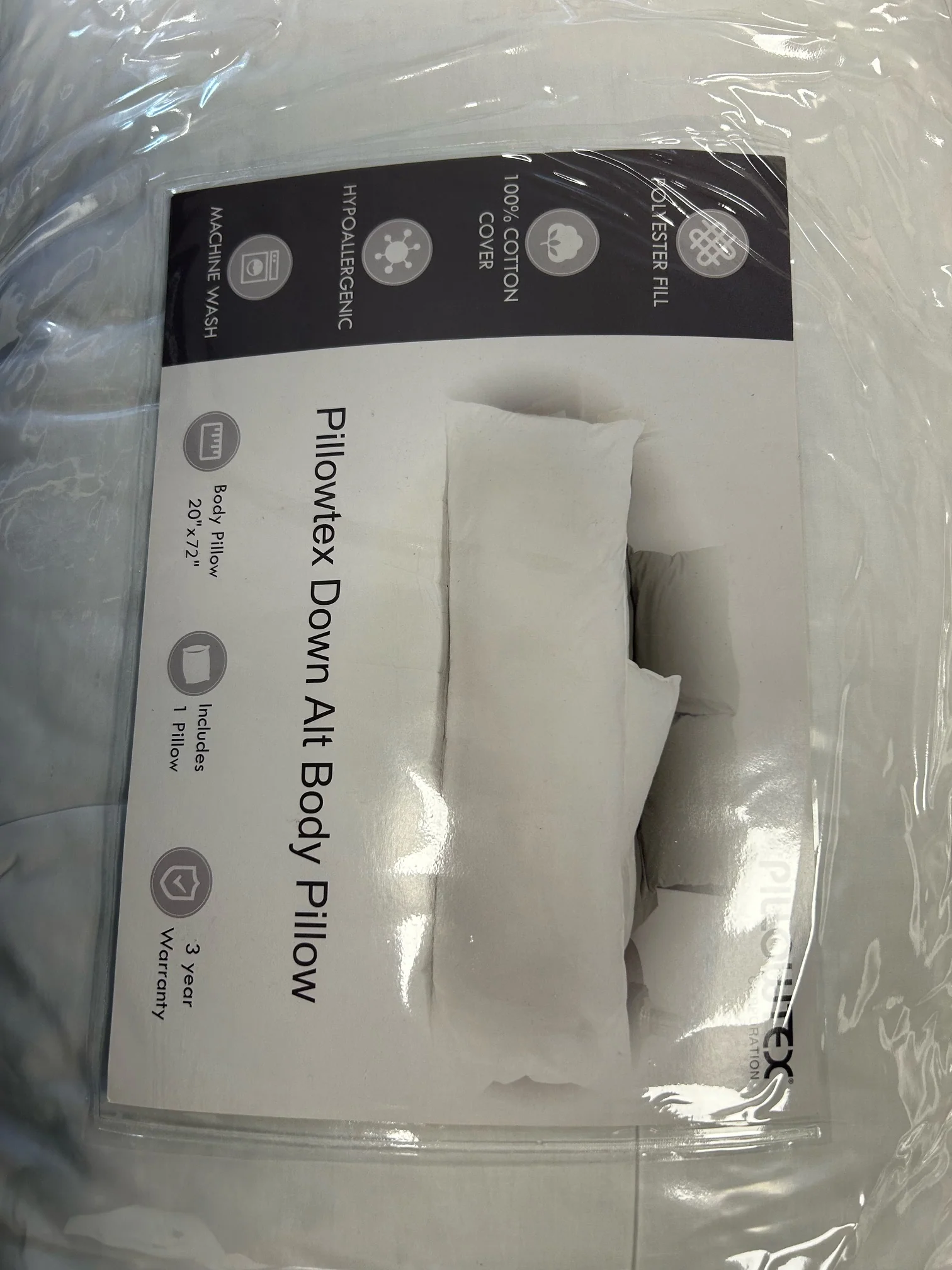 Pillowtex Down Alternative Body Pillow | Soft Support - Image 5