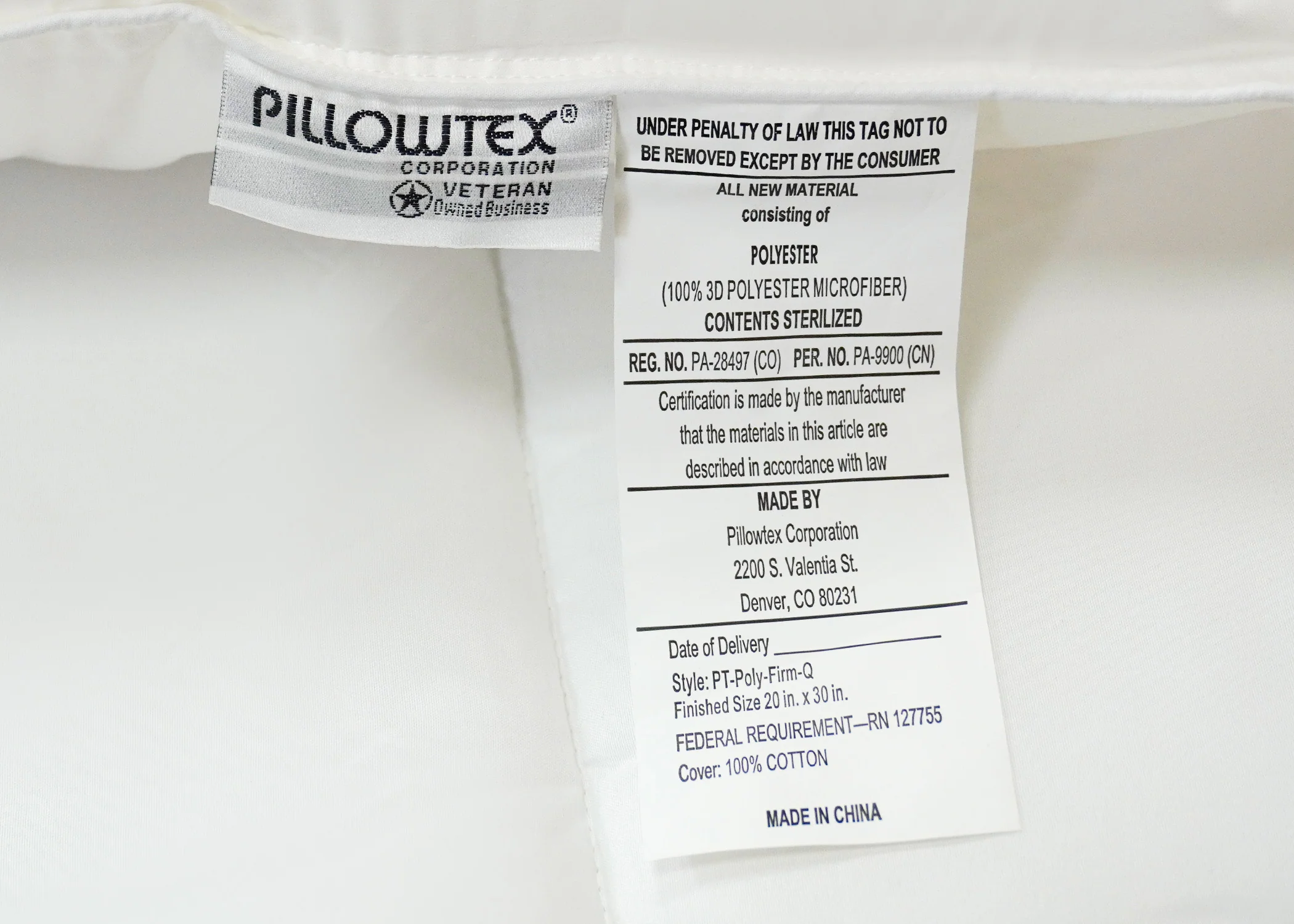 Pillowtex Premium Polyester Pillow | Firm - Image 5