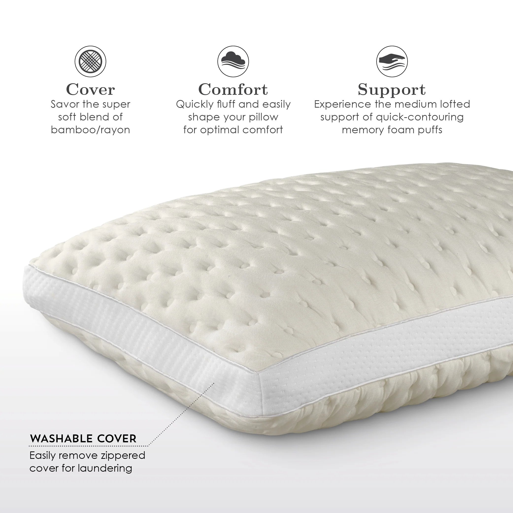 PureCare Bamboo Memory Foam Pillow - Image 6