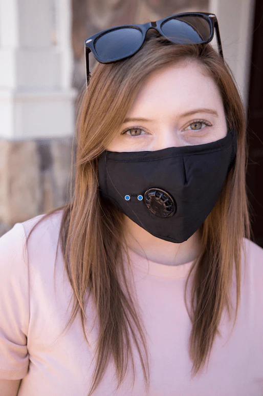 Final Sale: Reusable Cotton Face Mask with Valve & Carbon Filter - 2 Pack - Image 4