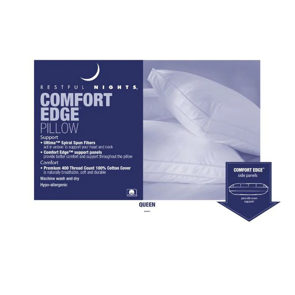 Restful Nights Comfort Edge Pillow | Gusseted Medium Support - Image 5