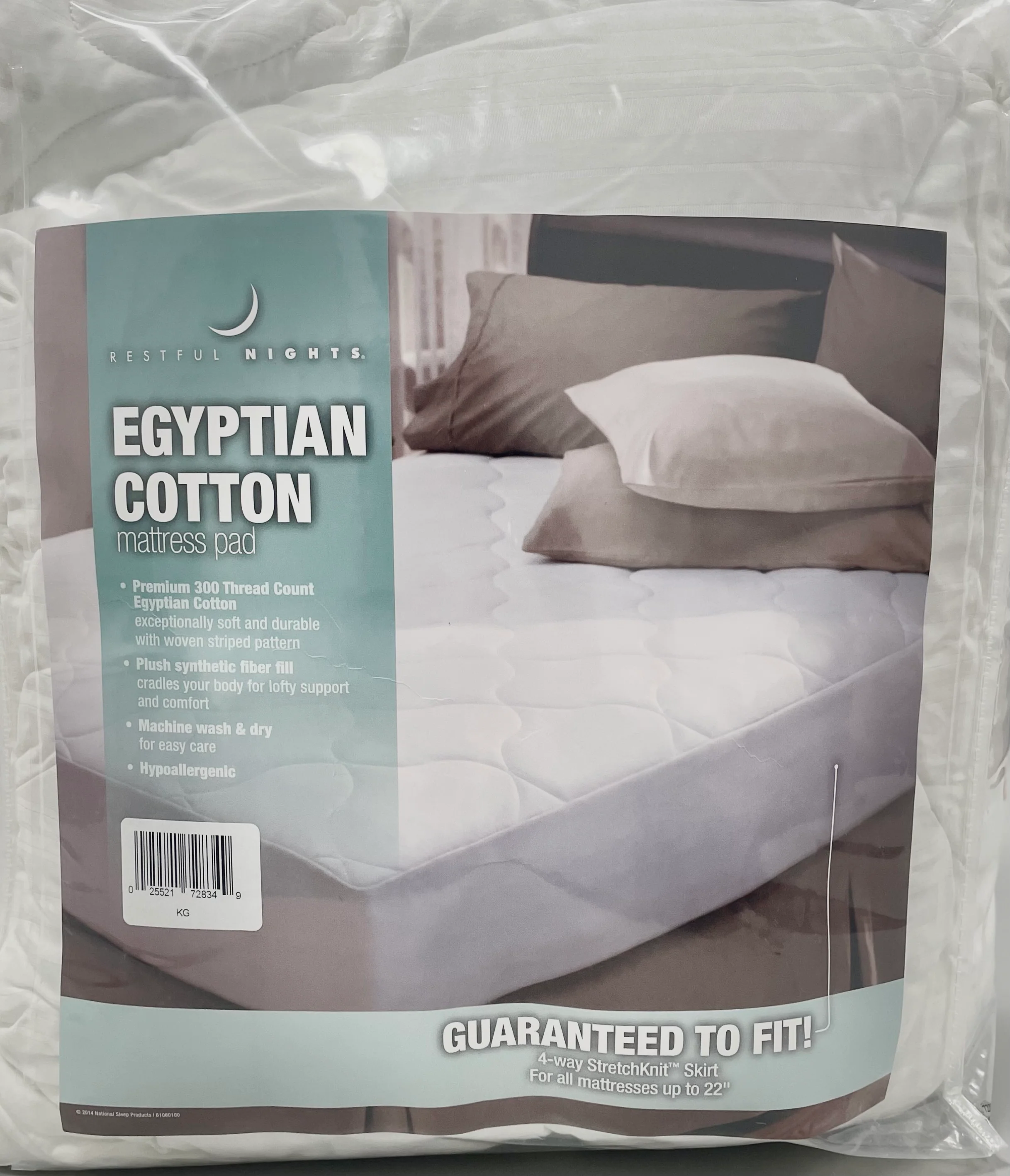 Restful Nights Egyptian Cotton Mattress Pad | 300 Thread Count Cotton - Image 3