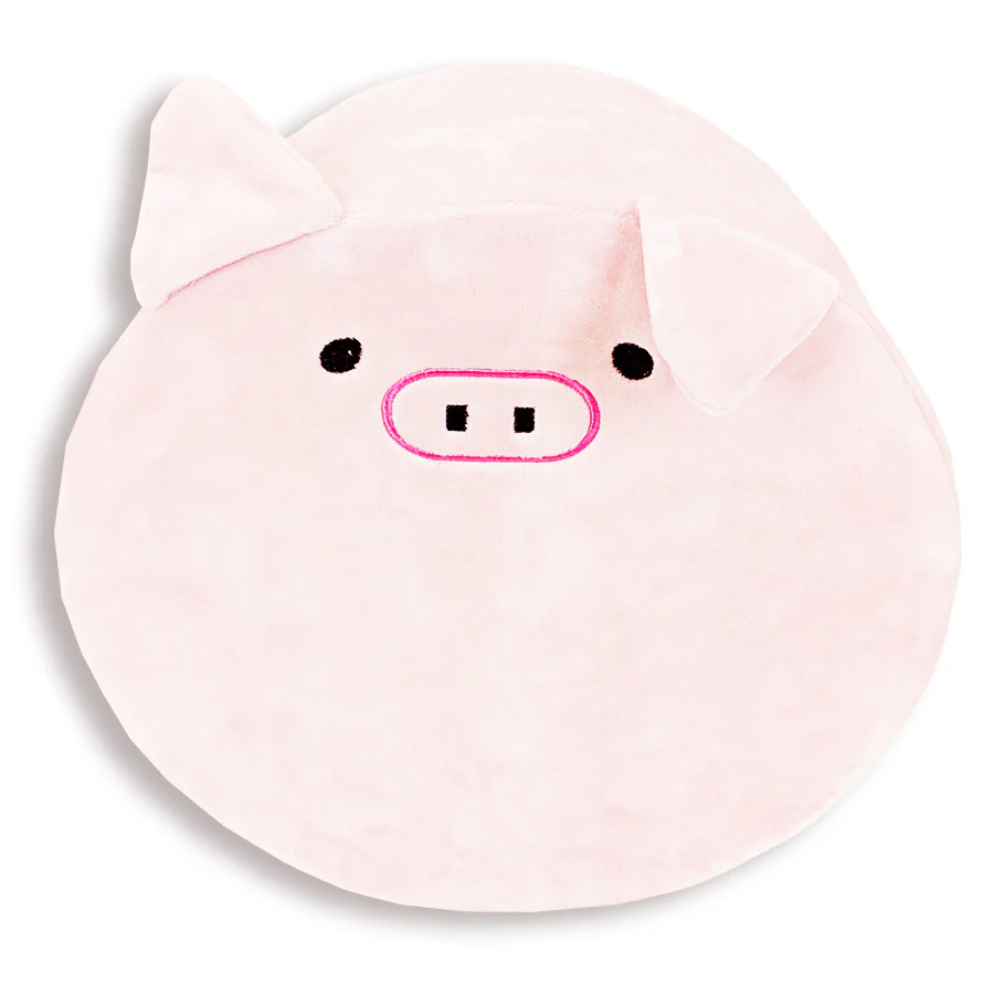 Round Memory Foam Pig Themed Pillow | Olivia The Pig