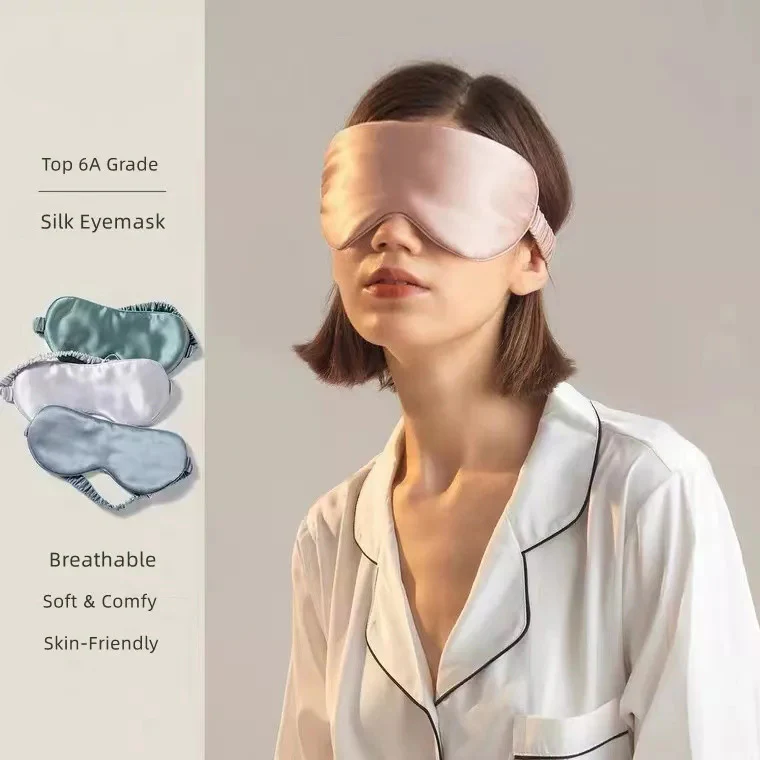 Mulberry Silk Sleep Eye Mask with Silk Covered Elastic Strap - Image 4
