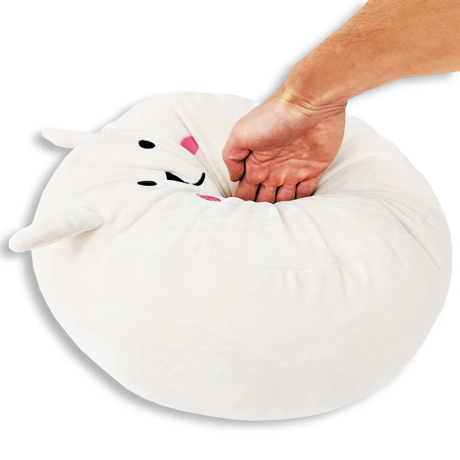 Squishy Bunny Face Pillow with Floppy Ears | Snowball the Bunny - Image 2