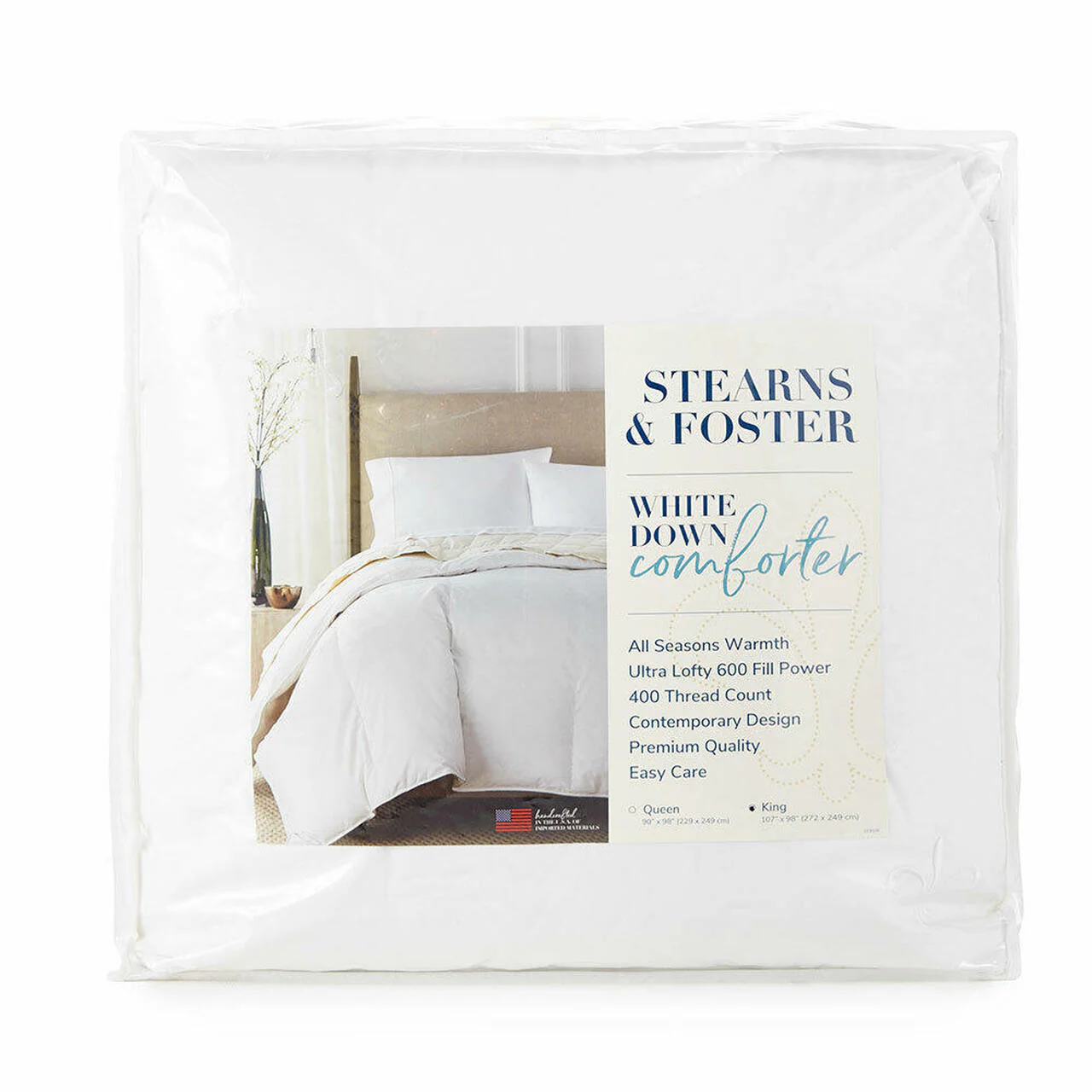 Stearns & Foster White Down Comforter | All Season Warmth, 600 Fill Power, 400 Thread Count - Image 5