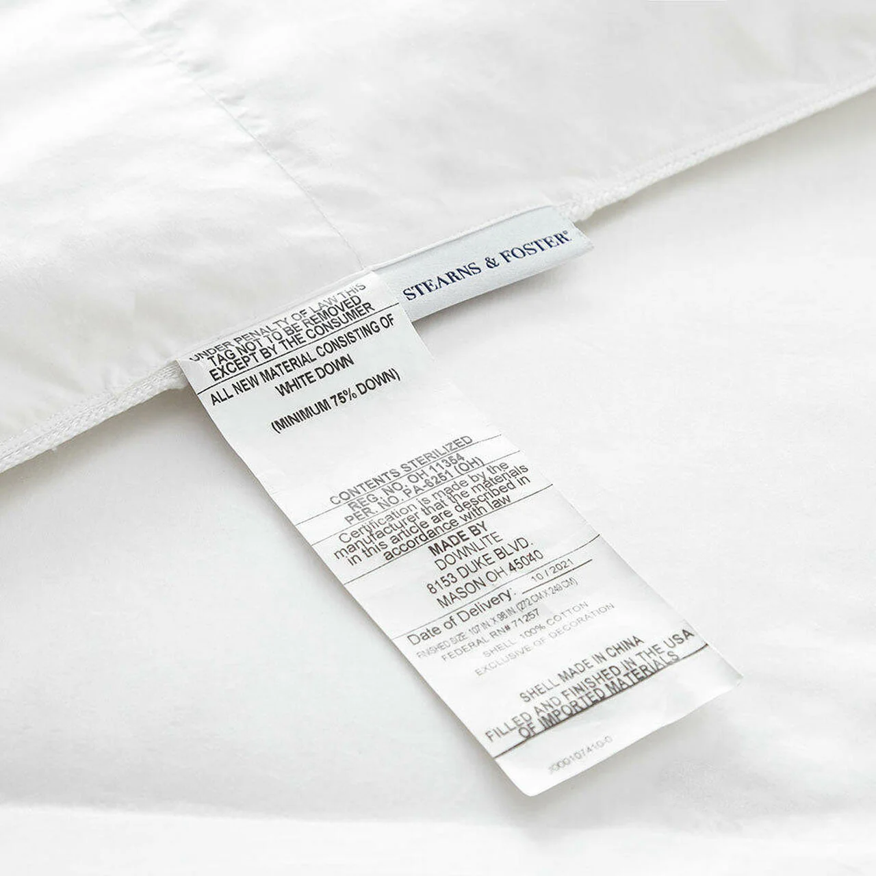 Stearns & Foster White Down Comforter | All Season Warmth, 600 Fill Power, 400 Thread Count - Image 6