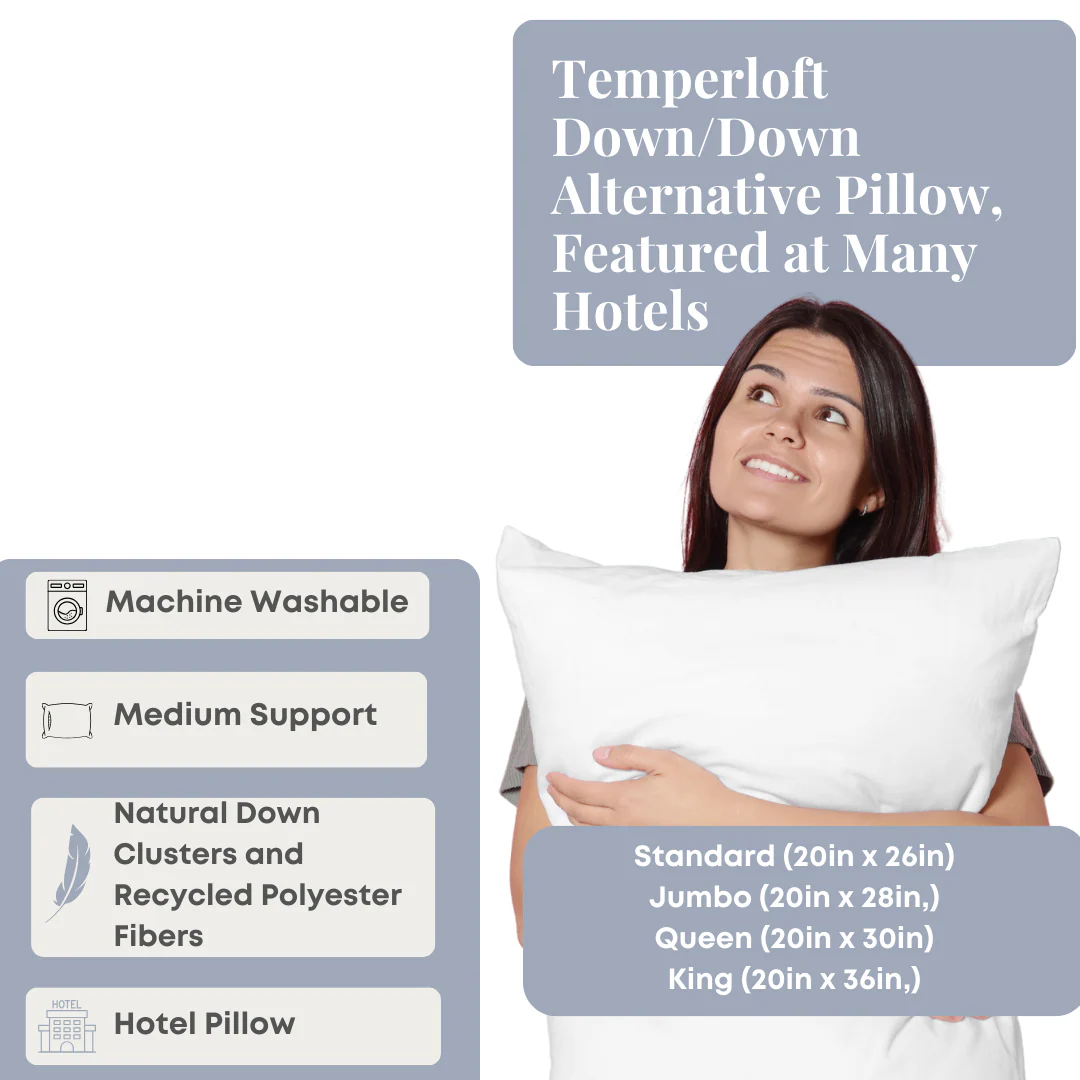 Temperloft Down/Down Alternative Pillow, Featured at Many Hotels - Image 2