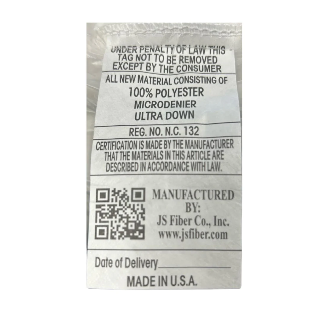 JS Fiber "Ultra Down" Polyester Pillow | Extra Firm - Image 3